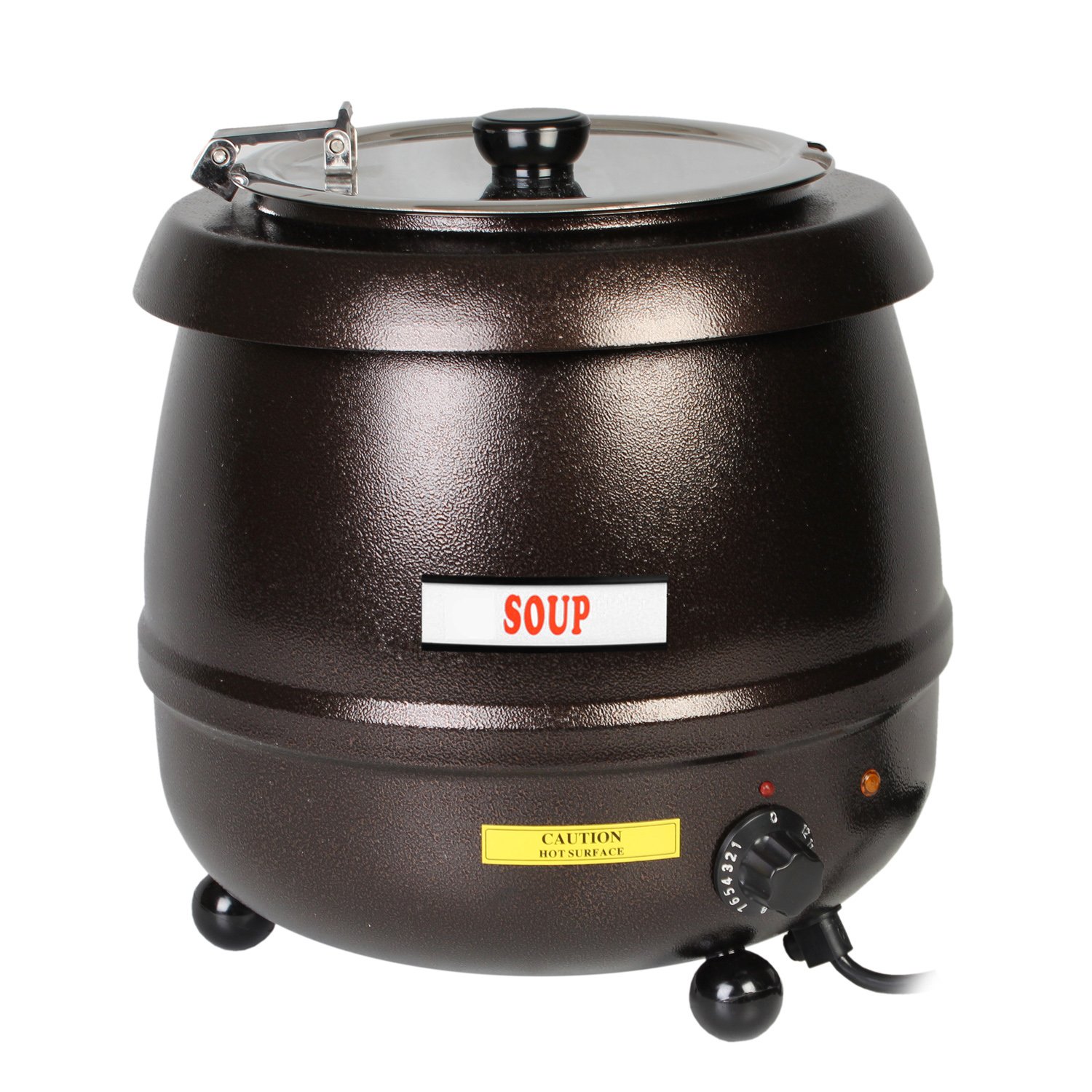 Excellante SEJ32000C 10.5-Quart Stainless Steel Commercial Soup Warmer Pot - Brown - Perfect for Restaurants, Catering & Buffets - Keep Soups, Stews & Sauces Hot for Hours