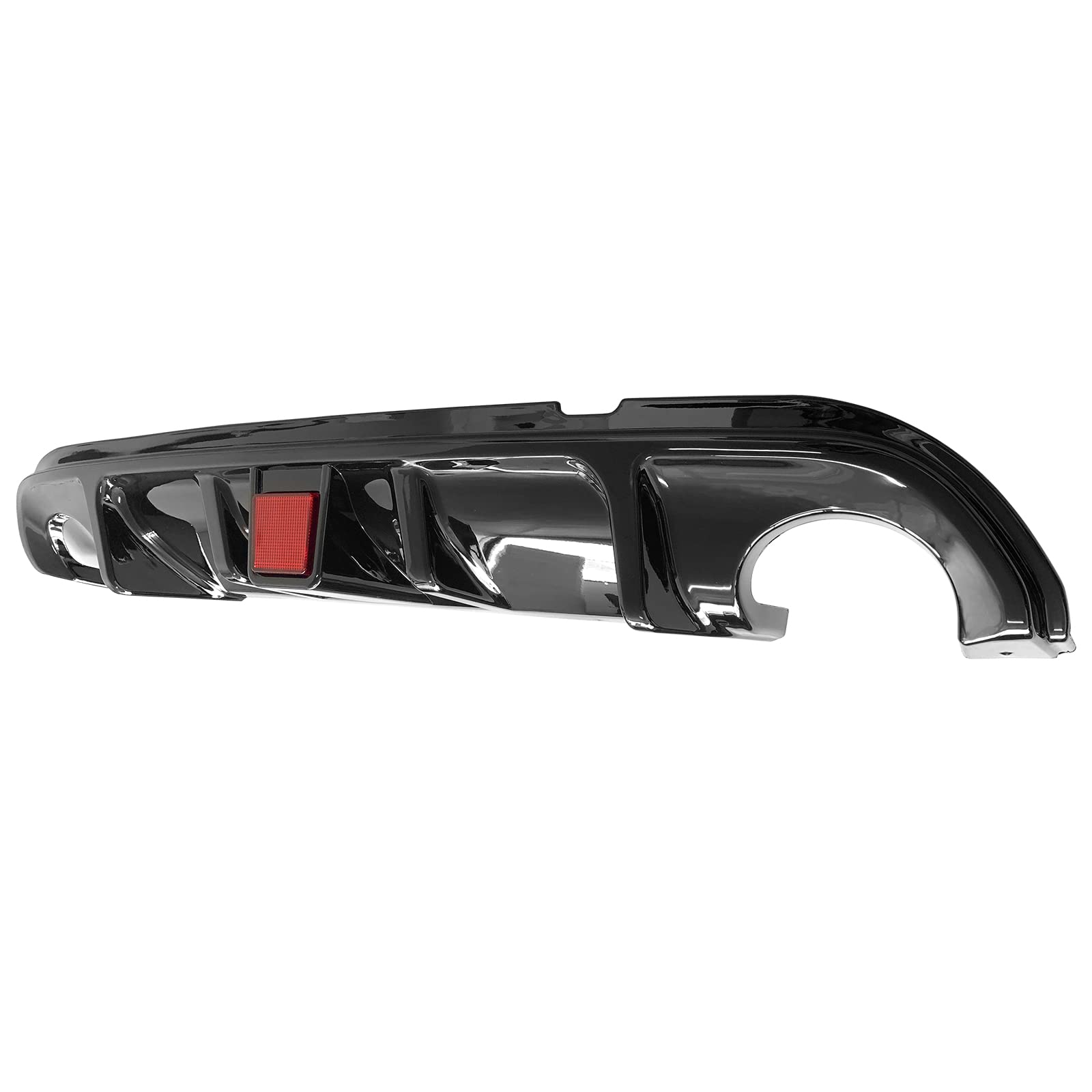 IKON MOTORSPORTS Rear Diffuser for 2014-2017 Infiniti Q50 | Gloss Black PP Bumper Lip Spoiler Splitter Kit with LED Brake Light | Aerodynamic Upgrade for Street & Track Performance