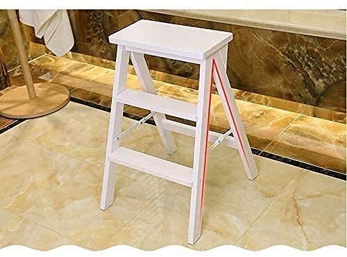 LEOSXA Wooden Step Stool for Adults - Foldable Multifunctional Ladder Stool with Creative Design for Home Use - Perfect for Kitchen, Bathroom, and Storage Access