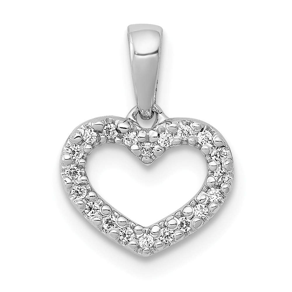 14K White Gold Diamond Heart Pendant Necklace for Women - Elegant Love Jewelry Gift for Anniversary, Valentine's Day & Special Occasions