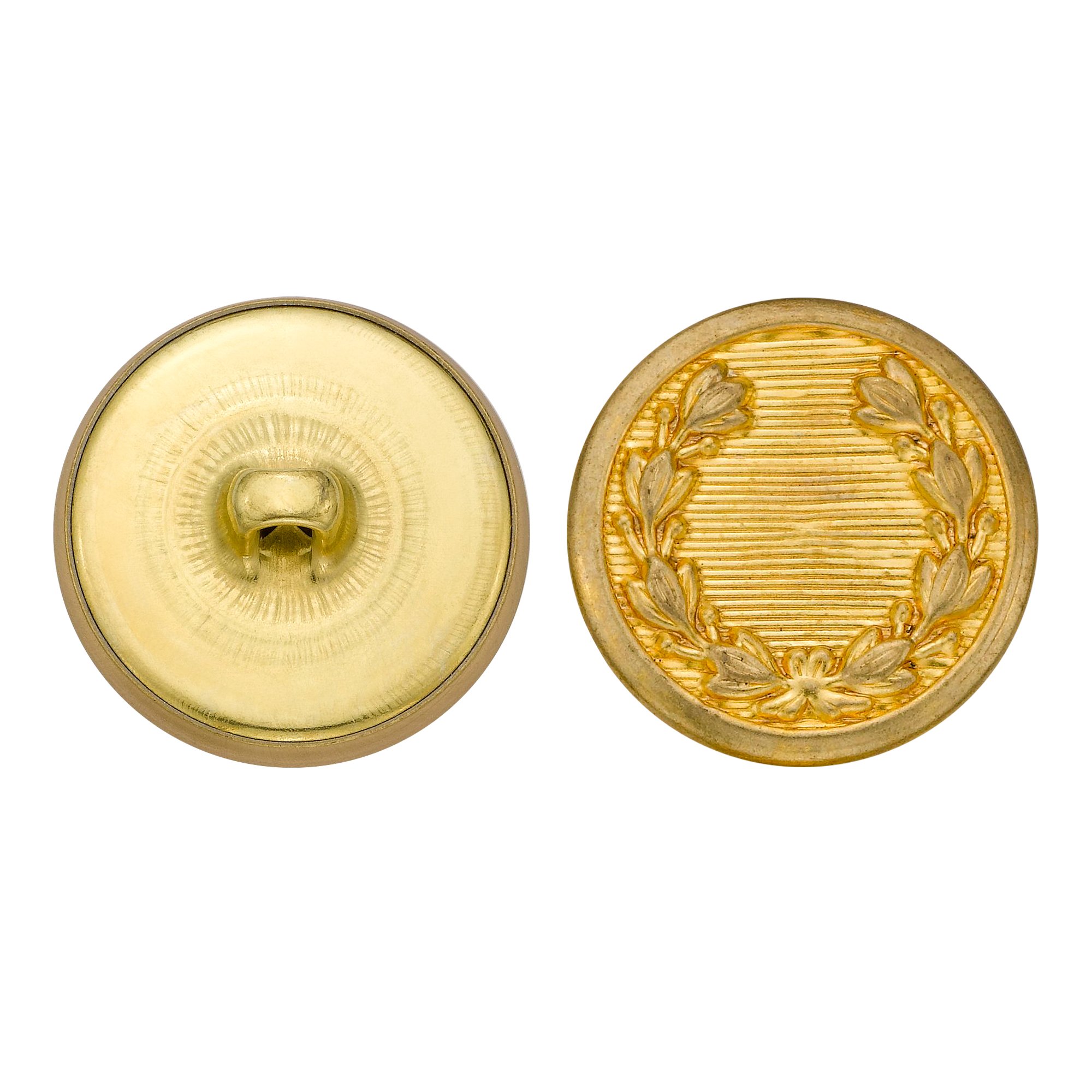 C&C Metal Products 5164 Gold Lined Livery with Wreath Metal Buttons - Size 36 Ligne (36-Pack) - Perfect for Military Uniforms, Costumes & Historical Reenactments