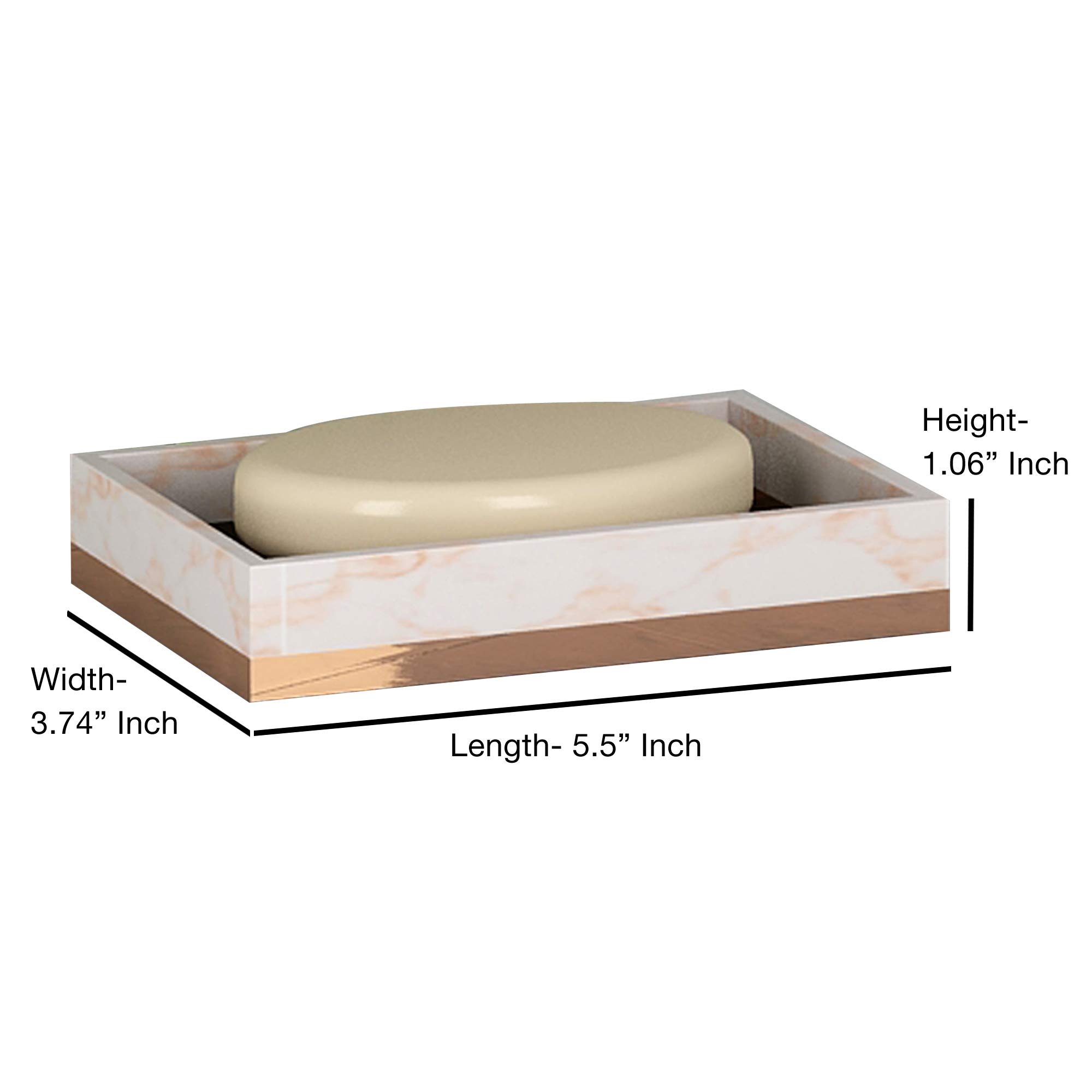 Nu-Steel MST3CH Misty Copper Soap Dish - Elegant Resin & Metal Bathroom Accessory for Home Decor | Perfect for Showers, Sinks & Vanity Organizers