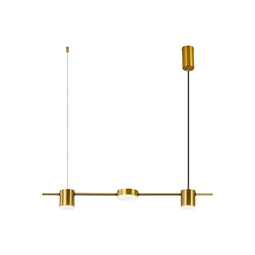 LITFAD Modern 3-Light Gold LED Chandelier - Adjustable Hanging Pendant Light with Cool White 21W Bulbs for Bedroom, Kitchen Island, Dining Room & Restaurant Lighting | Dimmable Contemporary Fixture for Home & Commercial Spaces