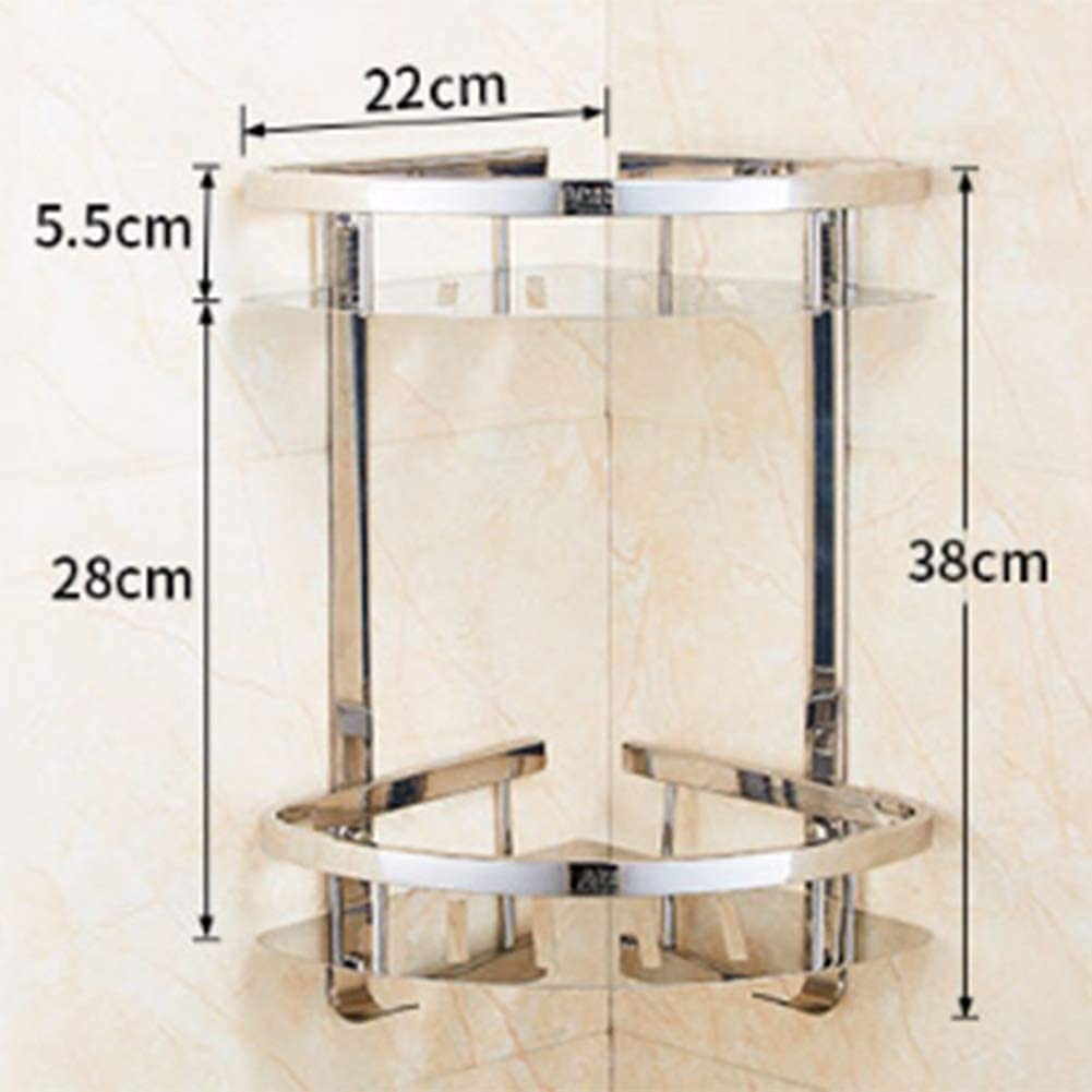 Multifunctional Bathroom Shelf - 2-Tier Triangle Wall-Mounted Shower Organizer & Corner Storage Rack (22x38cm) - Perfect for Small Bathrooms, Showers & Kitchen Storage