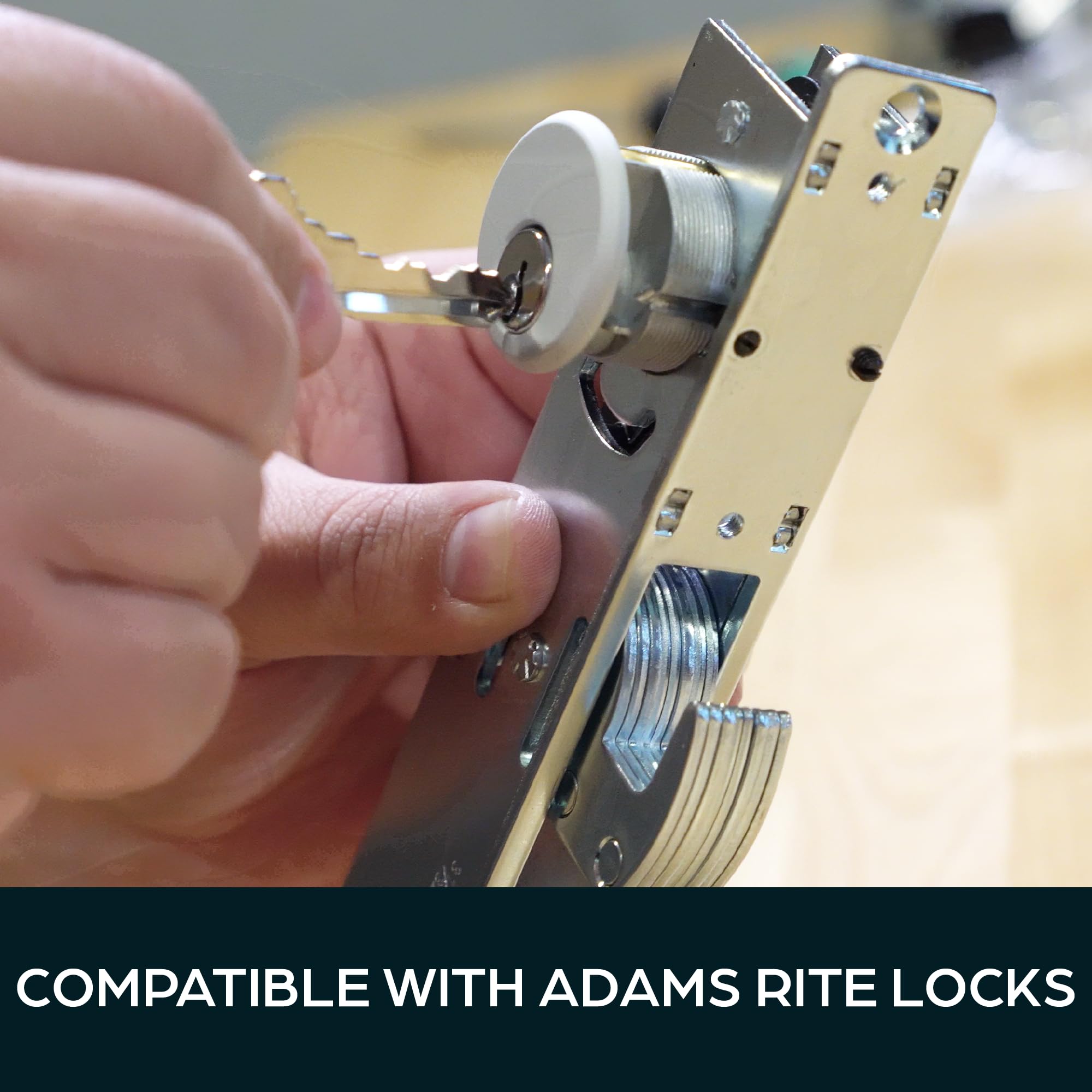 Adams Rite 4036 Mortise Cylinder Door Lock Replacement Parts - High Security Aluminum Trim Rings with 8 Keys | Perfect for Commercial Buildings, Office Doors & Home Security Upgrades