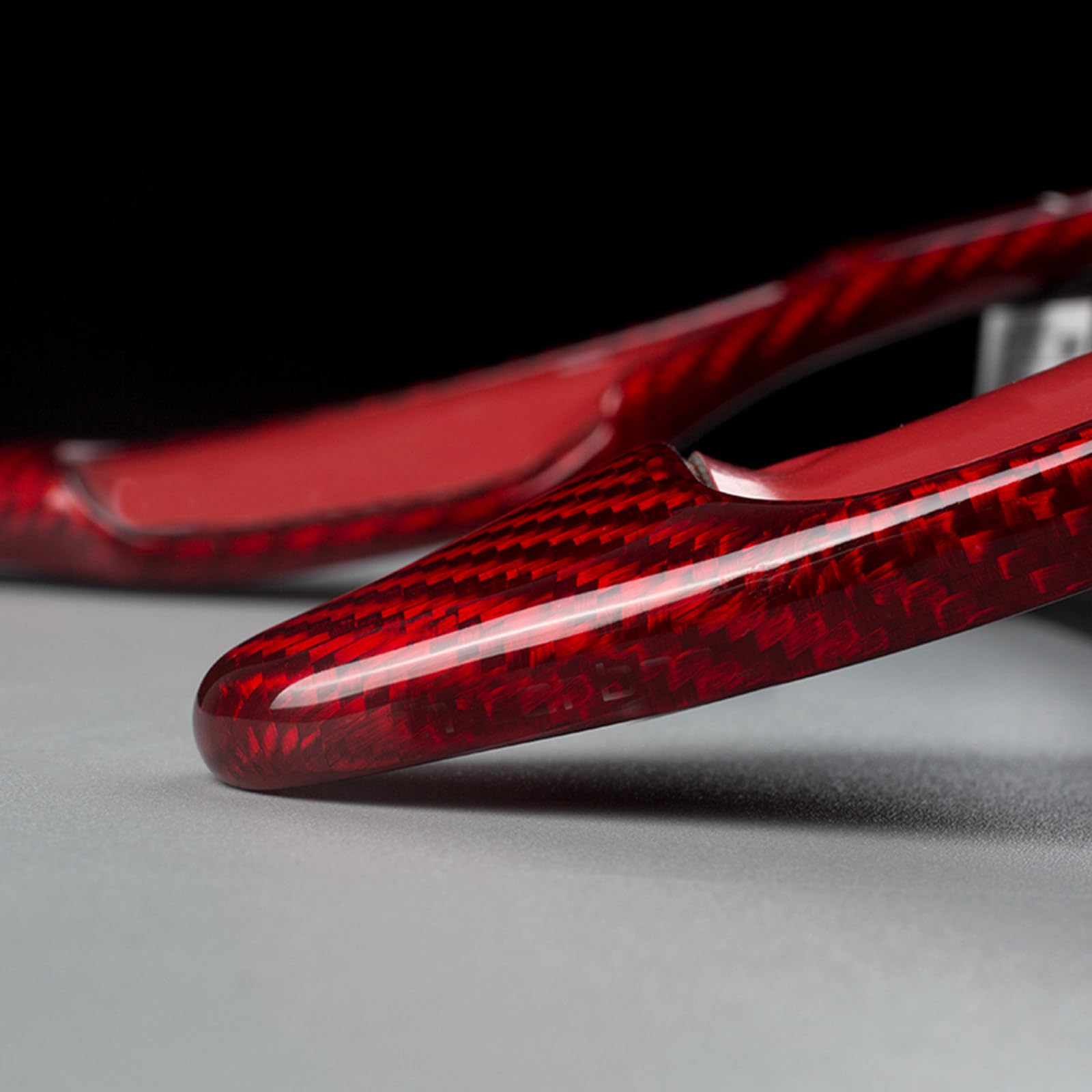 Real Carbon Fiber Steering Wheel Paddle Shifter Extensions for Chevrolet Corvette C7 - Red | High-Performance Racing Upgrade for Enhanced Driving Experience