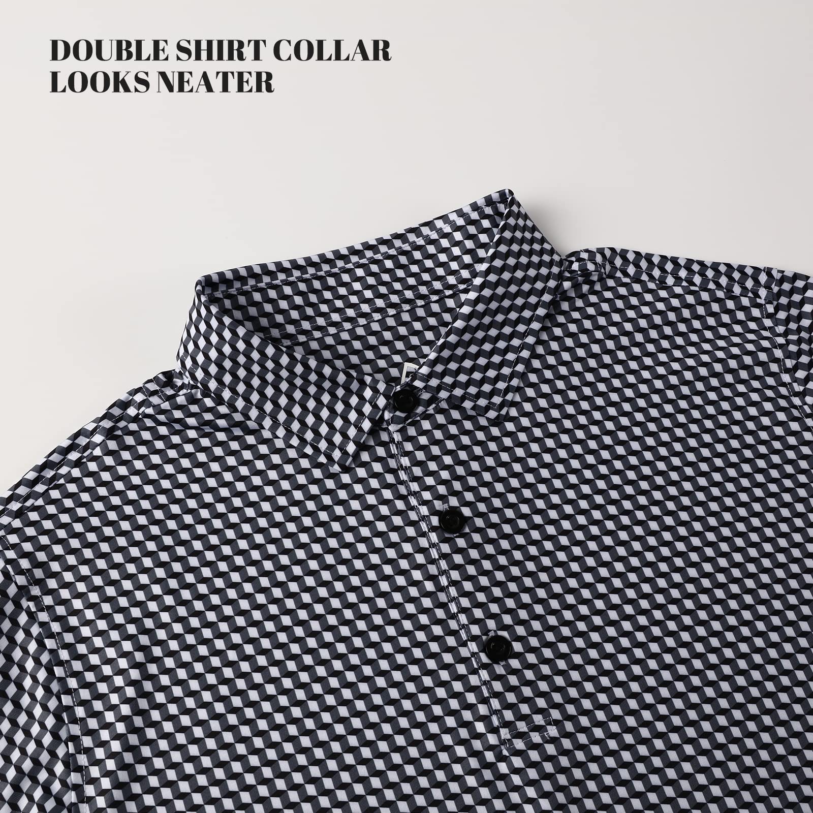 DEOLAX Men's Quick-Dry Polo Shirts - Fashion Print Golf Shirt, Moisture-Wicking Short Sleeve Tee for Golf, Casual, and Outdoor Activities