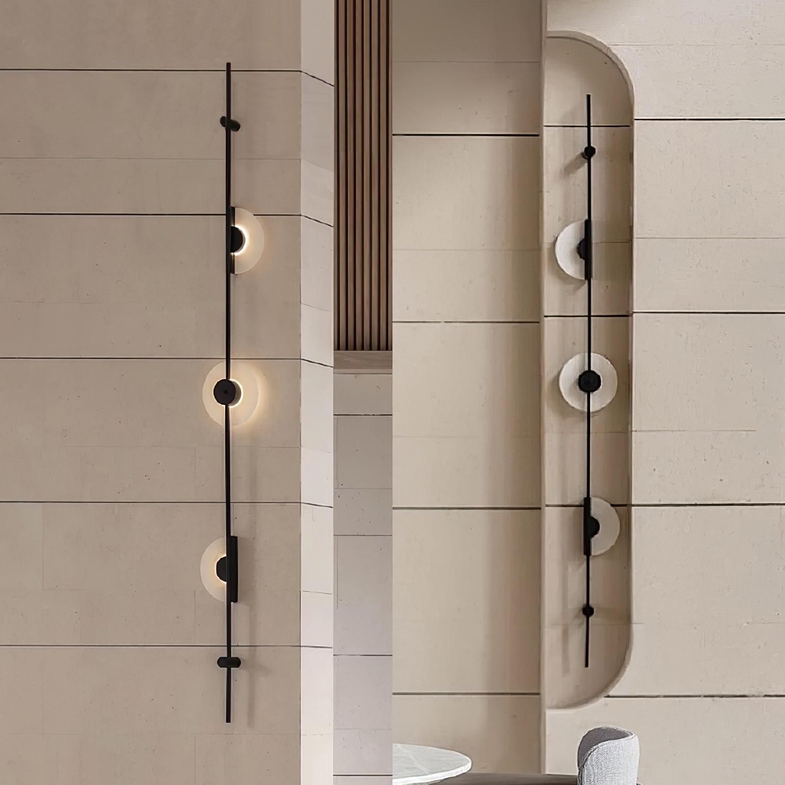 Elegant Alabaster Vertical Wall Sconce - Modern Lighting Fixture for Bedroom, Hallway & Living Room Decor