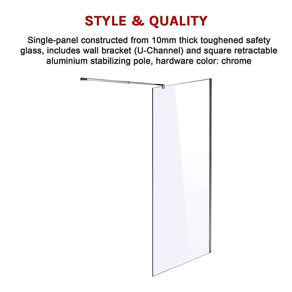 10mm Frameless Safety Glass Shower Screen 39