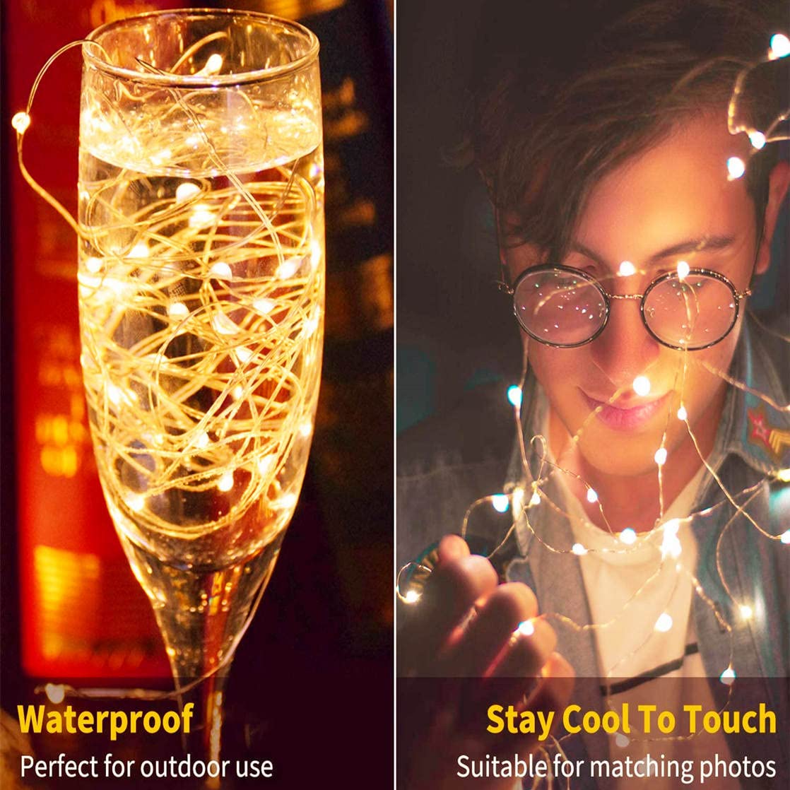 12 Pack 20 LED 7ft Silver Wire Fairy String Lights - Waterproof Battery Operated Indoor/Outdoor Decorative Lights for Garden, Home, Party, Wedding & Festival (Warm White) | Perfect for Backyard, Patio, Christmas Tree & Bedroom Decor