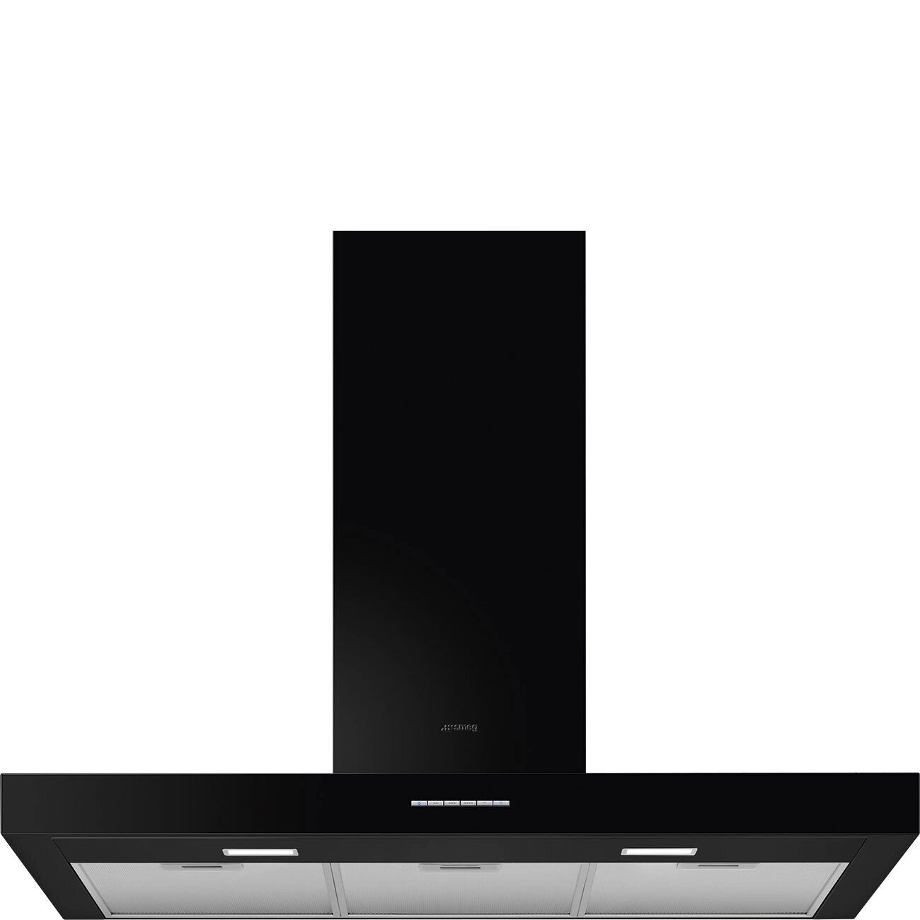 Smeg 90cm Wall Mount Range Hood | Gloss Black Canopy Extractor | KBTAU900NE | Perfect for Modern Kitchens & Open-Plan Living Spaces