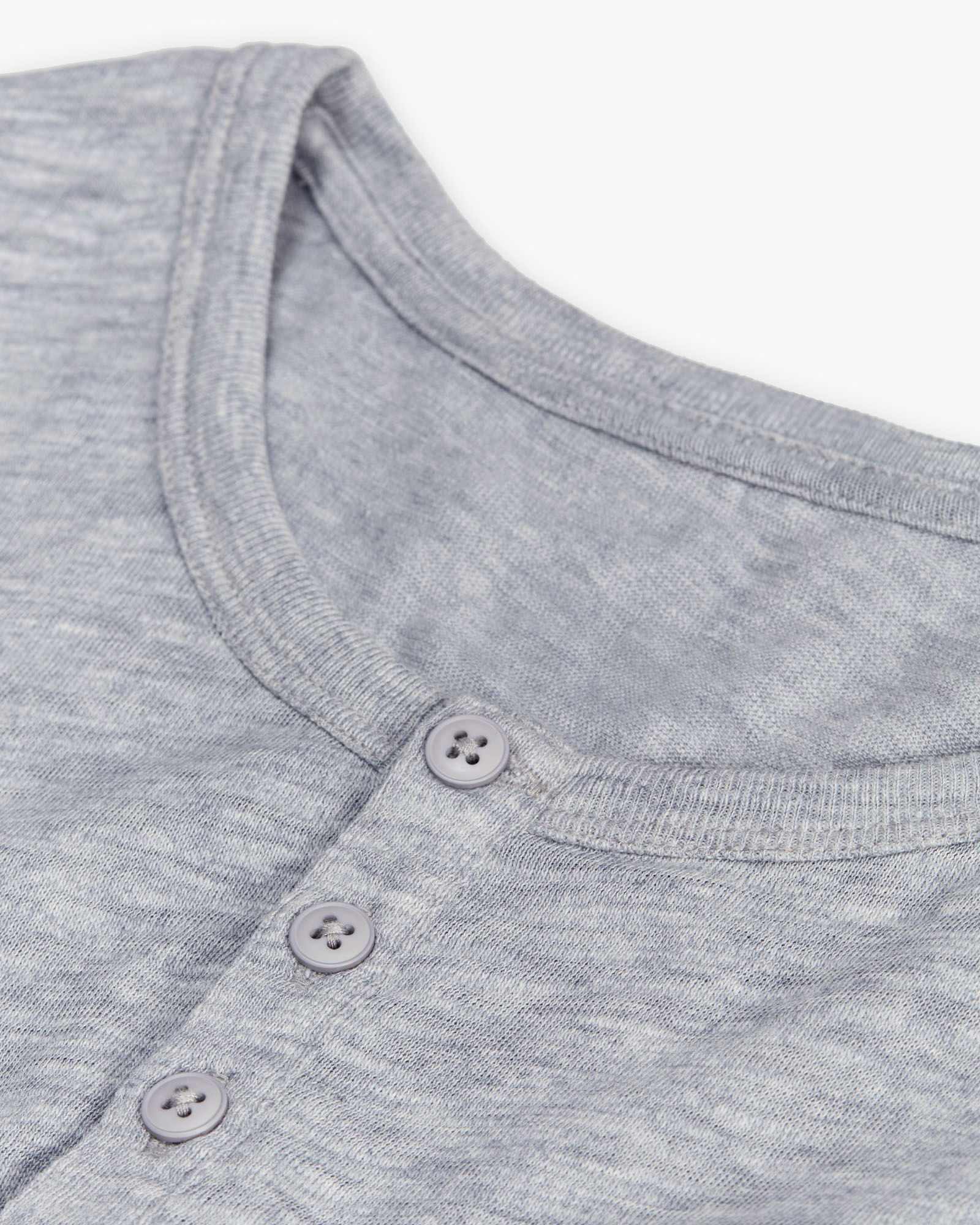 Men's Slub Jersey Destroyed Wash Henley T-Shirt - Heather Grey | Casual & Layered Outfits for Everyday Wear