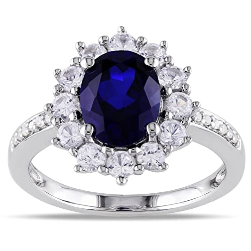 Natural Certified Blue Sapphire (Neelam) Astrological Ring - 92.5 Sterling Silver Diamond Ring for Men & Women - Perfect for Spiritual Healing, Meditation & Fashion Jewelry
