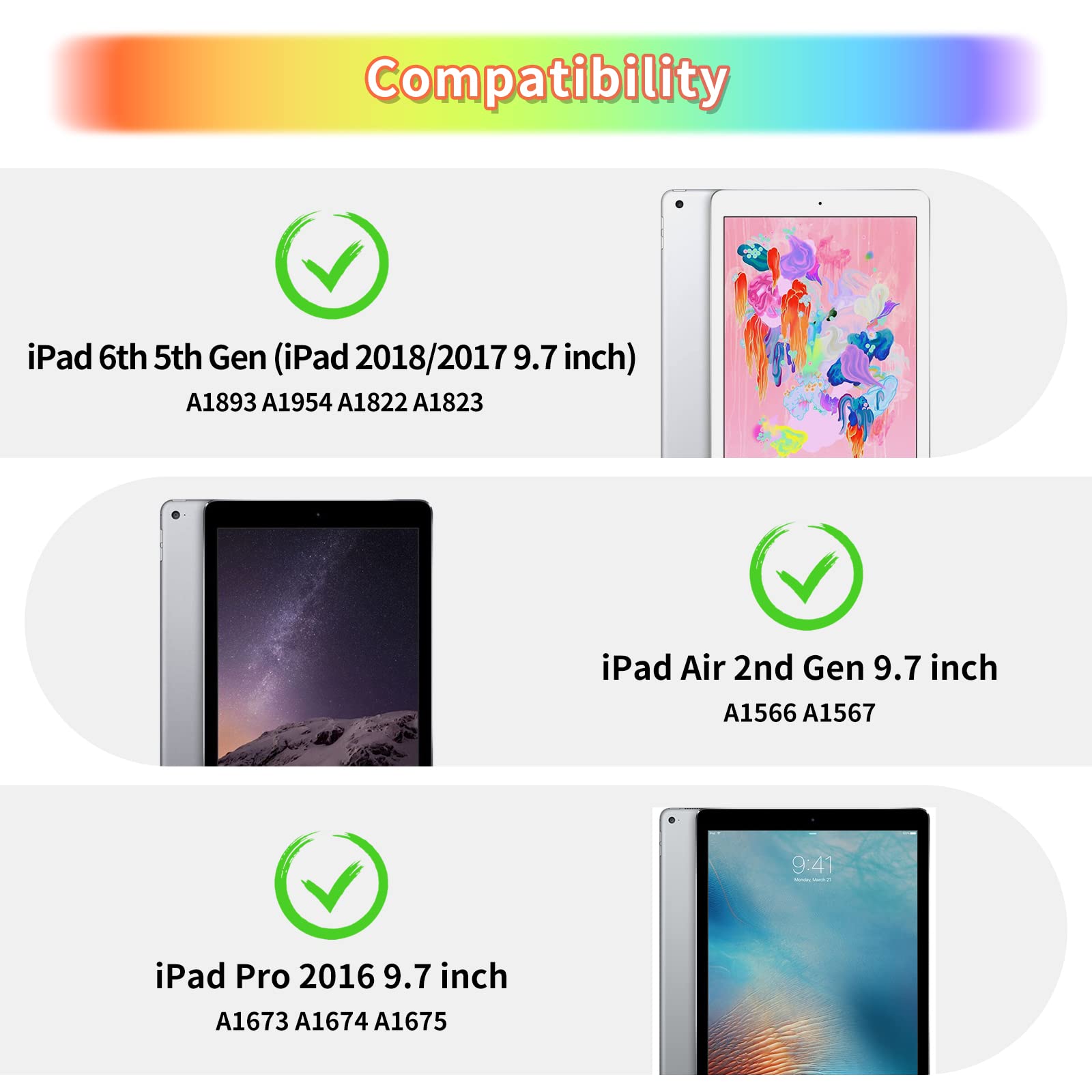 Premium Shockproof iPad 9.7 Case for 6th/5th Gen & Air 2 - Butterfly Kickstand, Screen Protector, Pencil Holder & Lanyard - Cute Pink & Purple Protective Cover for Girls & Kids - Perfect for School, Travel & Daily Use