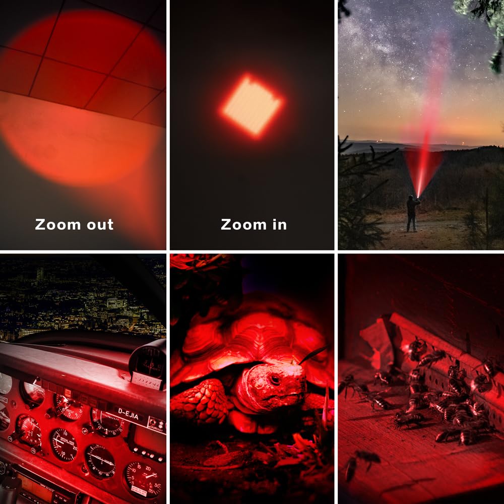 4 Pack Multi-Color LED Flashlight Set - Red, Green, Blue & White Light Modes for Night Vision, Hunting, Camping & Emergency Use