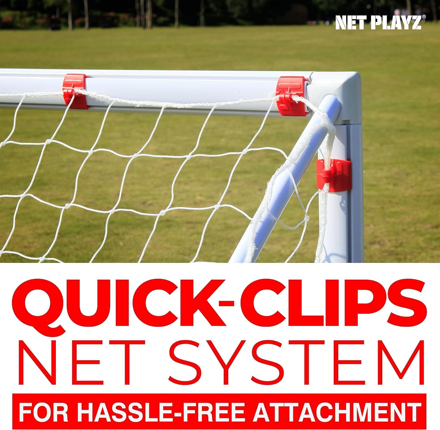 NET PLAYZ 4'x3' Portable Soccer Goal for Kids & Teens - High-Strength Weatherproof Football Net with Quick Setup - Perfect for Backyard, Park & Youth Training - Ideal Gift for Ages 3-14 (White, Model NOS34840A01)