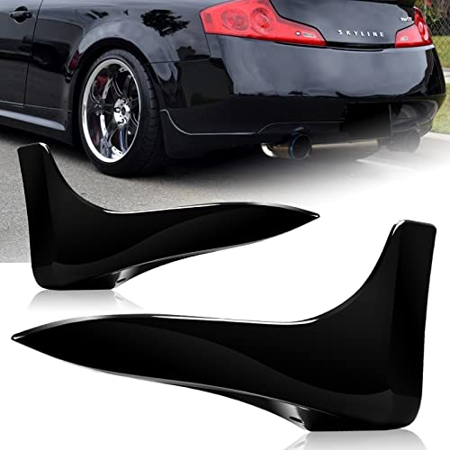 **High-Speed Rear Bumper Apron Protector Lip & Mud Flaps Splash Guards - Durable Polyurethane Fit for Infiniti G35 Coupe & Nissan 350Z Z33 - Automotive Body Kit & Car Mods Exterior Accessories (Painted Black) - Perfect for Racing, Off-Roading & Daily Driving Protection**