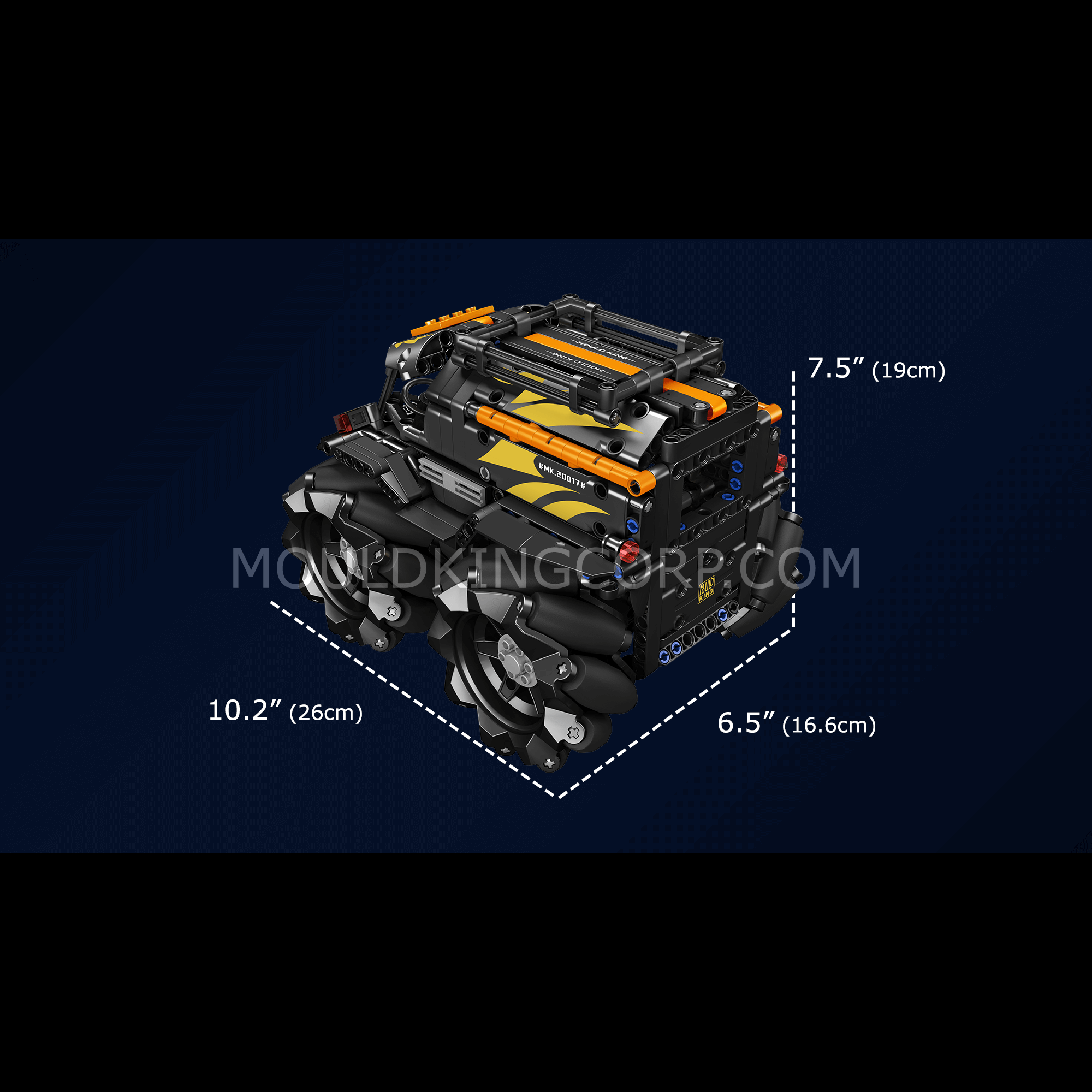Mould King 20016 Mecanum Wheel ATV Remote Control Car Building Kit | 617 PCS STEM Toy for Kids & Adults | Perfect for Indoor Racing & Off-Road Play