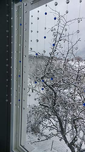 5 Strings 59 Inches Crystal Glass Bead String Curtains for Living Room, Bedroom, Window & Door - Luxury Decorative Beaded Doorway Curtain for Home Decor, Wedding Backdrop & Room Partition