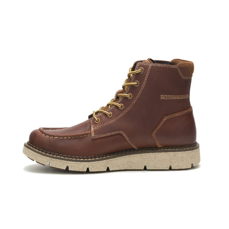 Covert Soft Toe Leather Mid Boots for Men - Comfortable Brown Work Boots for Construction, Hiking & Outdoor Activities
