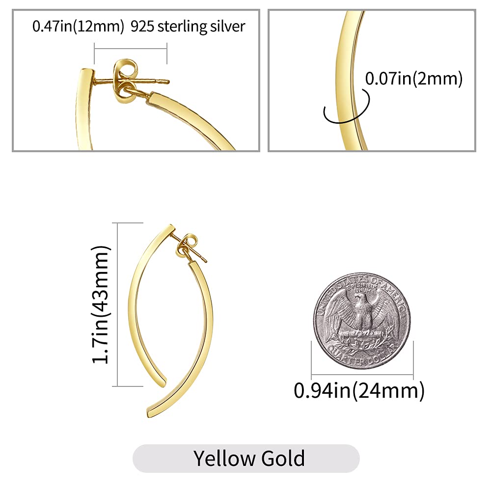 Elegant Cross Curved Drop Earrings - Long Bar Dangle Earrings for Women | Perfect for Parties, Weddings & Everyday Wear