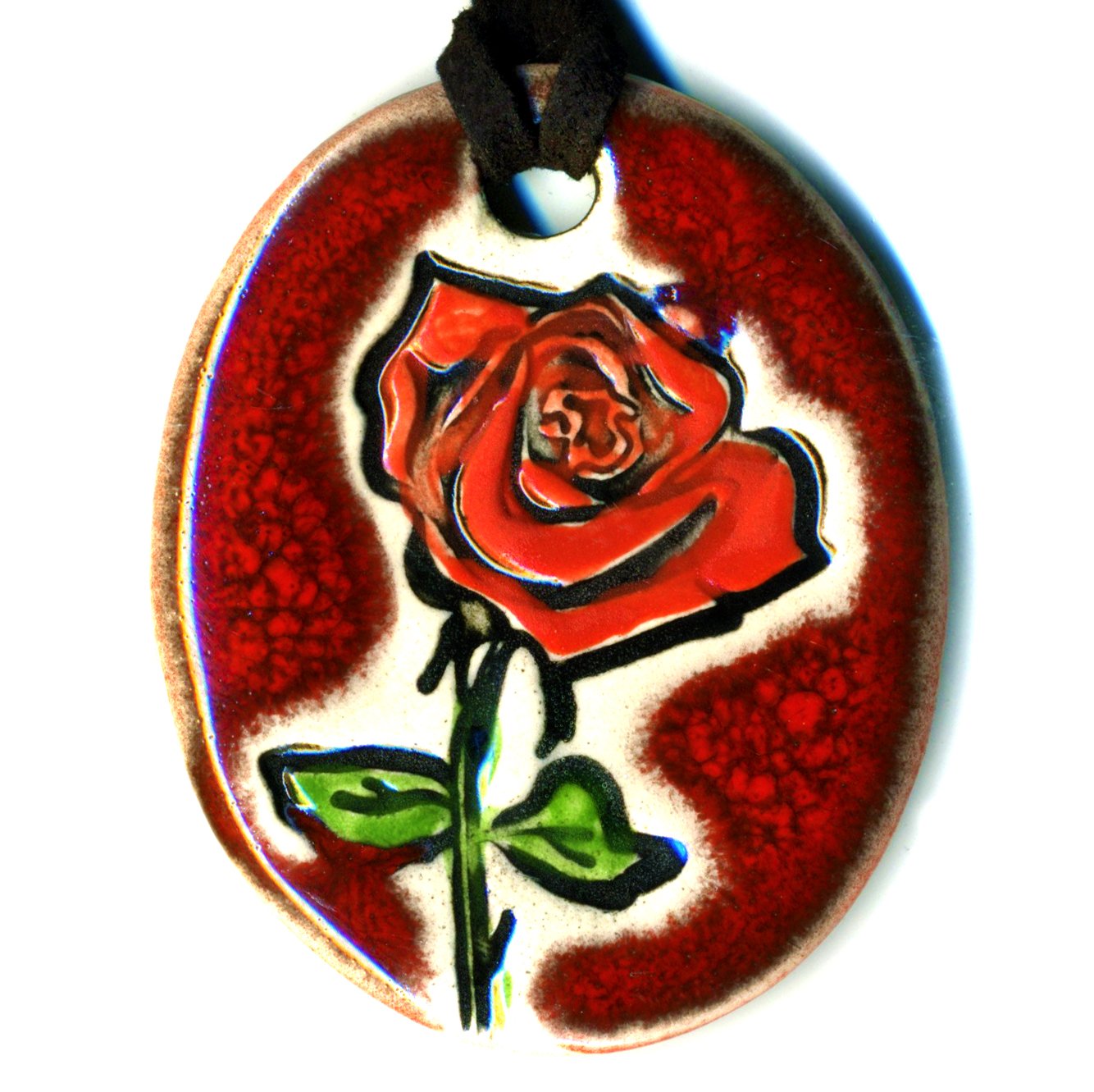 Elegant Rose Flower Ceramic Pendant Necklace for Women - Perfect for Valentine's Day Gifts, Anniversary Presents & Everyday Fashion Accessories