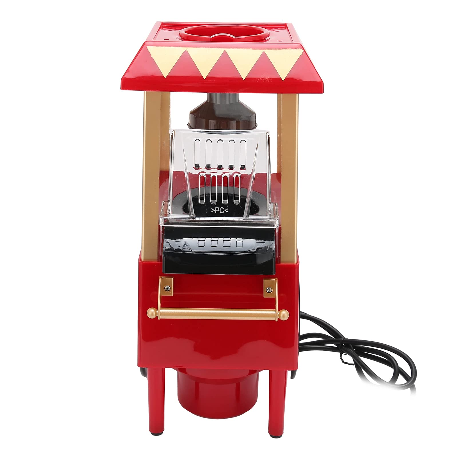 **Professional 1200W Retro Red Electric Popcorn Maker Machine - 0.27L Hot Air Corn Popper for Home, Theater & Parties (US Plug)**
