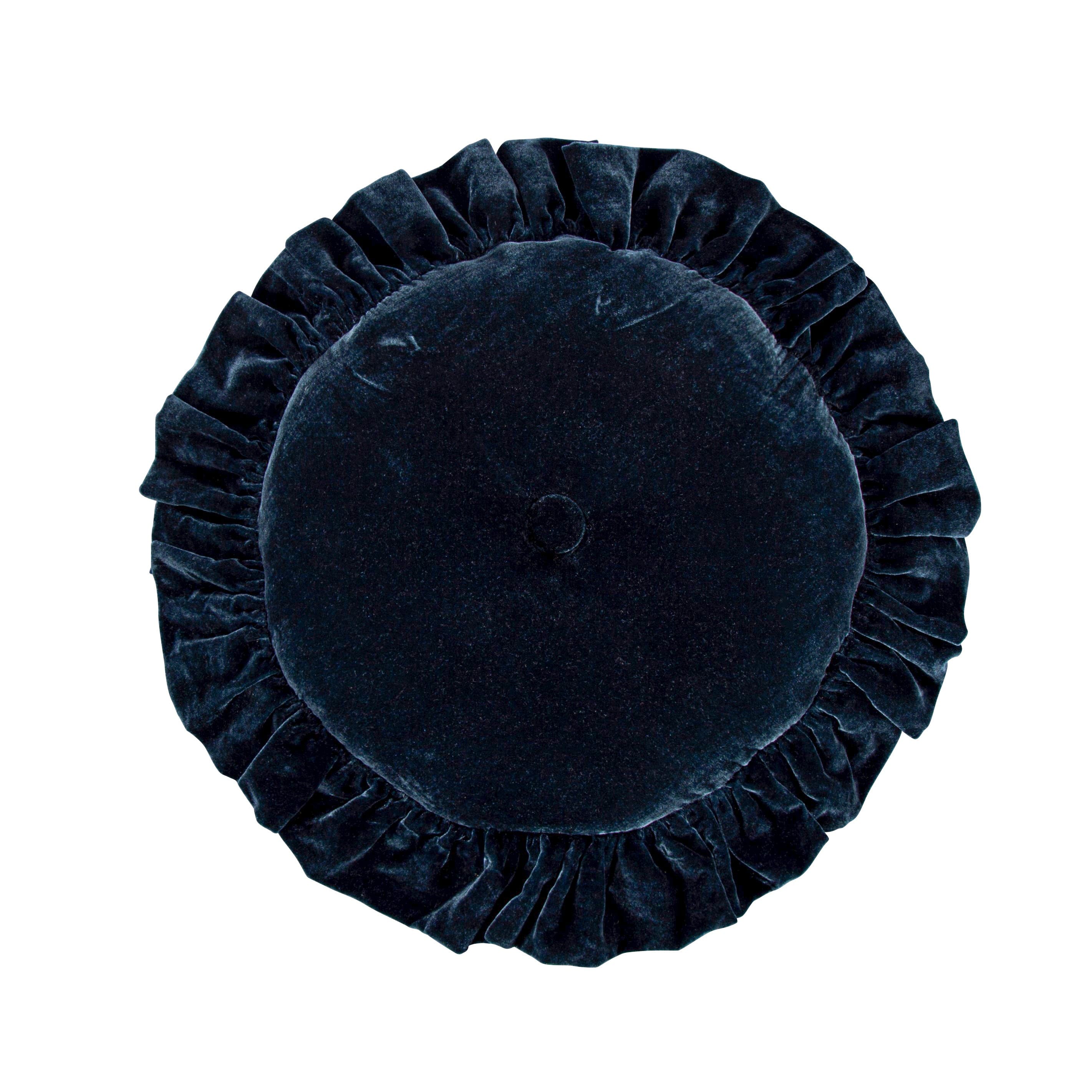 Luxury Faux Silk Velvet Round Pillow - Soft Decorative Throw Cushion for Sofa, Bed, Living Room & Nursery - Elegant Home Decor Accent