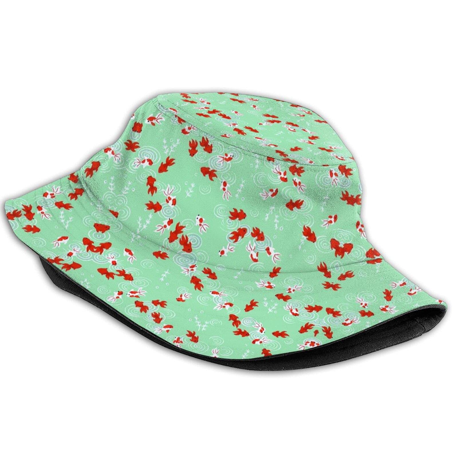 Cute Goldfish Bucket Hat for Women & Girls - Wide Brim Summer Sun Hat for Beach, Pool, and Outdoor Activities