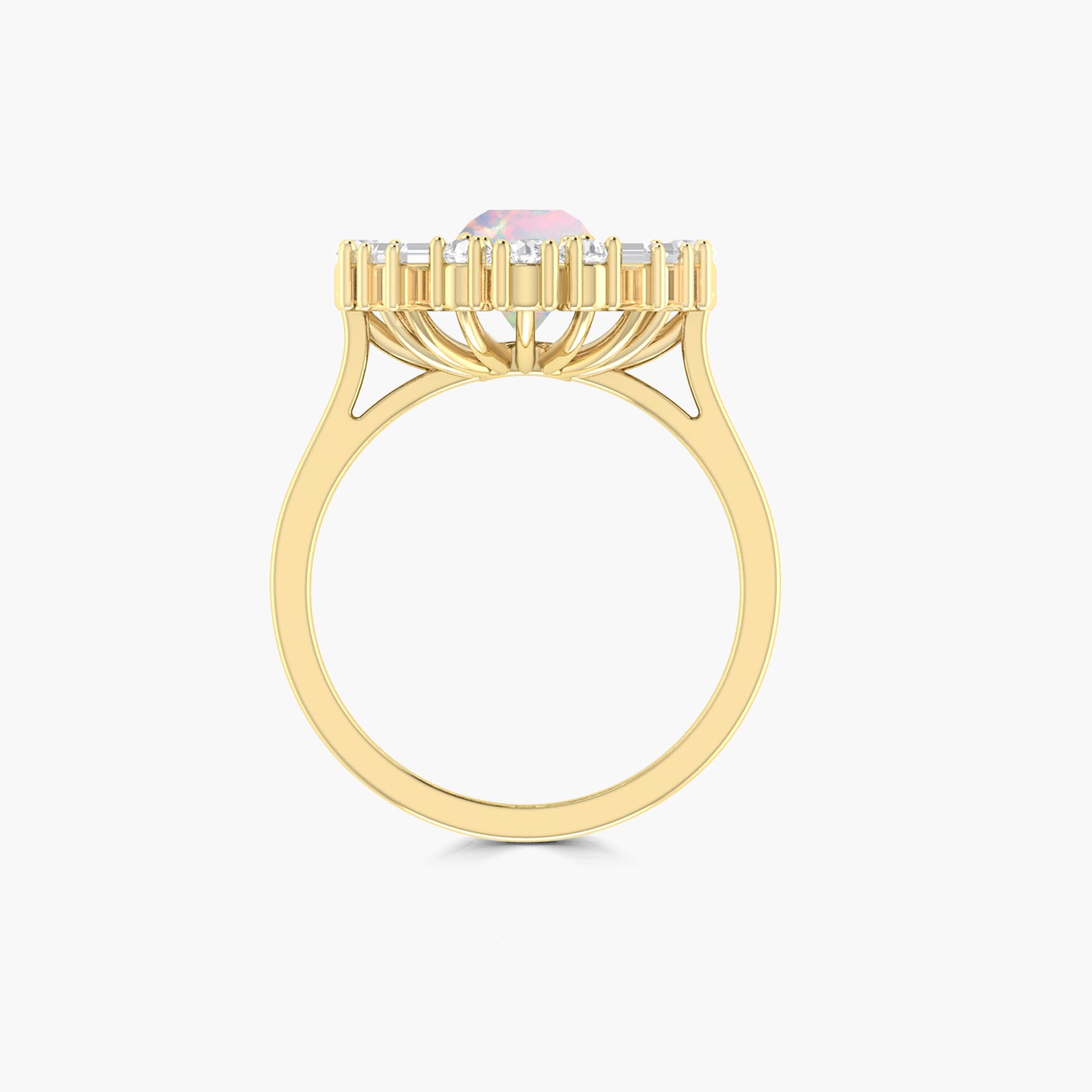 Vintage Ethiopian Opal Ring with Zircon - Round Fire Opal Jewelry for Women - Perfect for Weddings, Anniversaries & Special Occasions