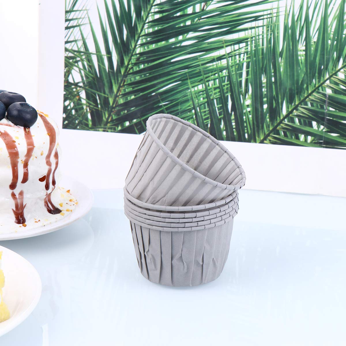 DOITOOL 50-Pack Foil Tulip Cupcake Liners - Premium Baking Cups for Muffins, Cupcakes & Mini Desserts - Perfect for Birthday Parties, Baking Supplies & Home Kitchen Use