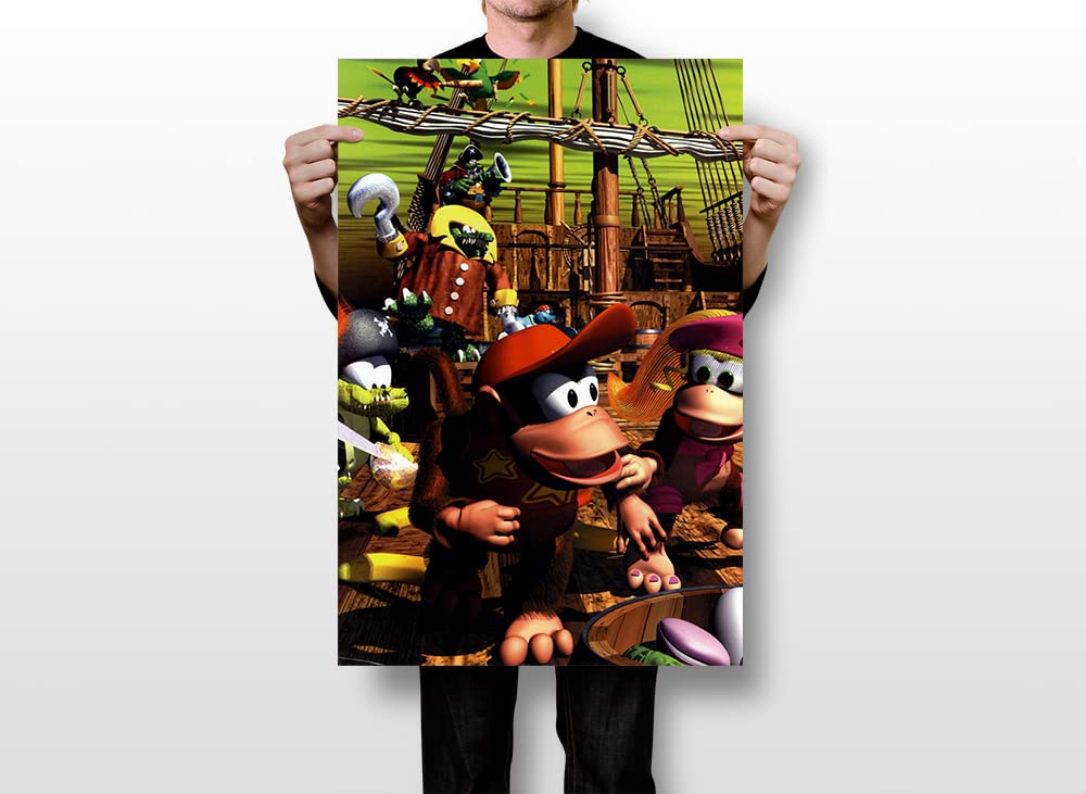 Original Donkey Kong Jr. Wall Art Poster - Waterproof Game Decor for Gamers Room