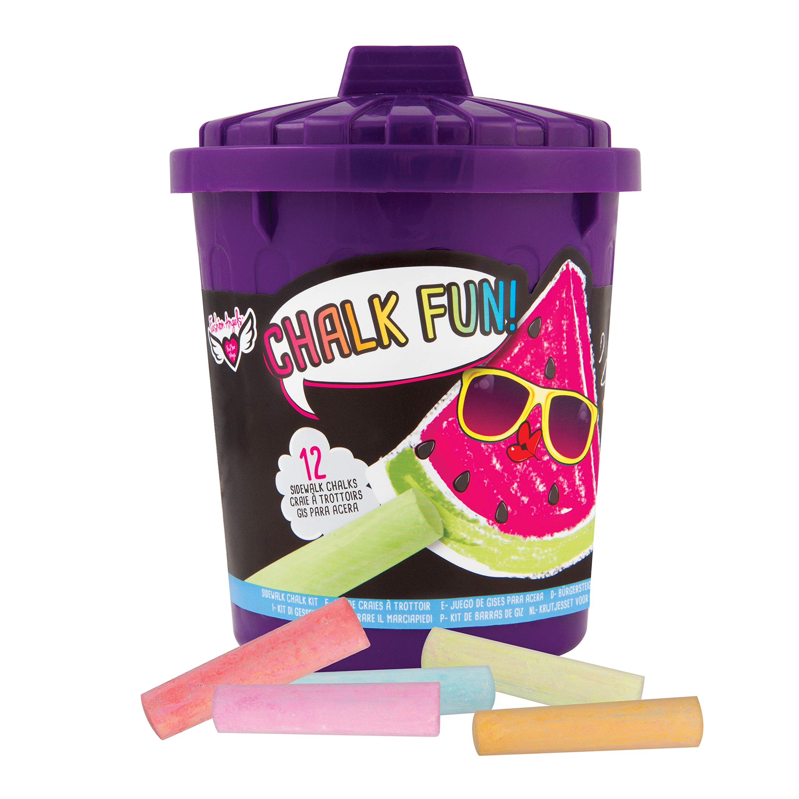 Fashion Angels Garbage Can of Chalk Fun Crafting Kit - Multicolor Chalk Art Set for Kids, DIY Creative Drawing & Craft Projects - Perfect for Birthday Parties, Classroom Activities & Outdoor Fun