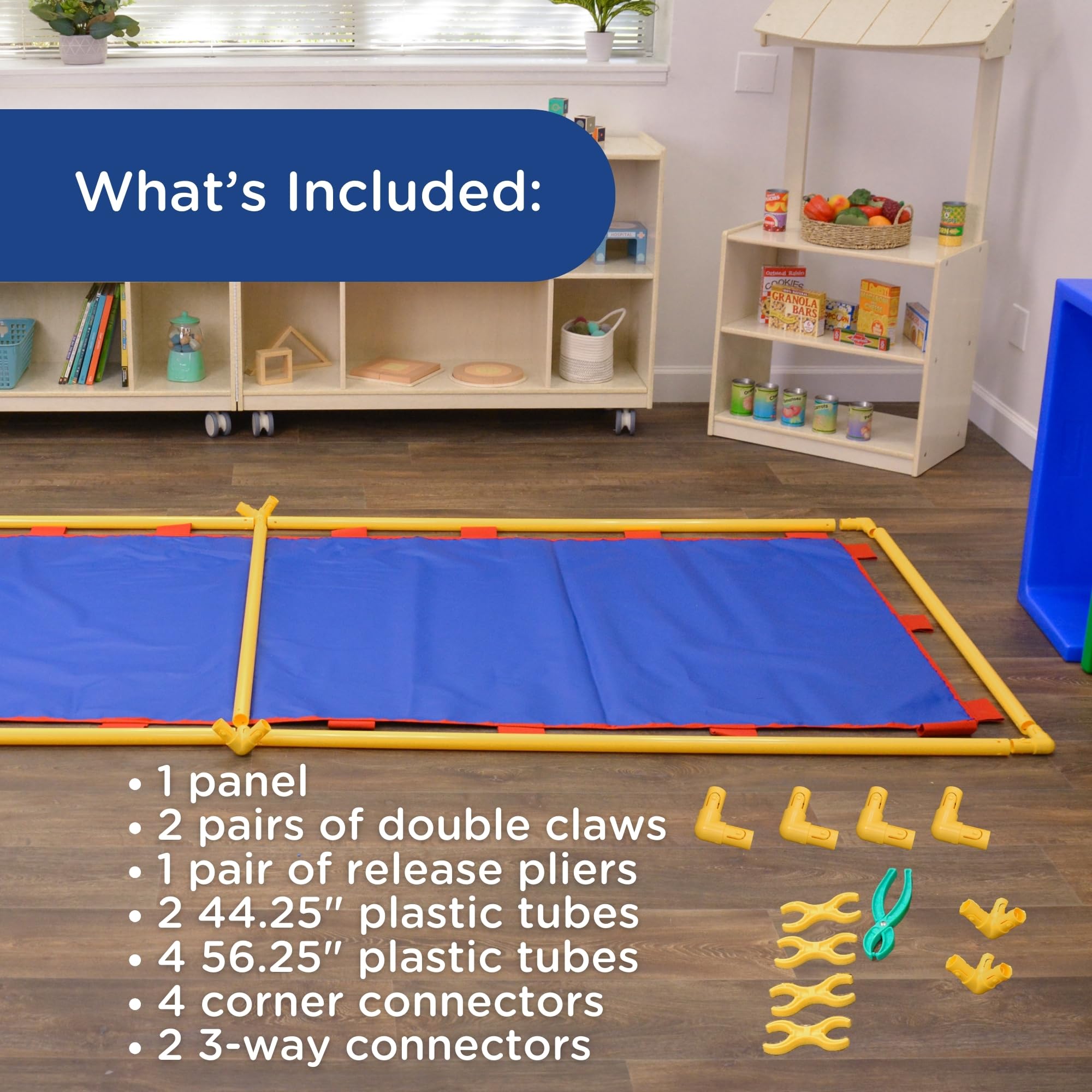 Children's Big Screen Right Angle PlayPanel - Kids Room Divider & Classroom Privacy Screen in Blue | Perfect for Daycares, Preschools & Homeschool Learning Spaces
