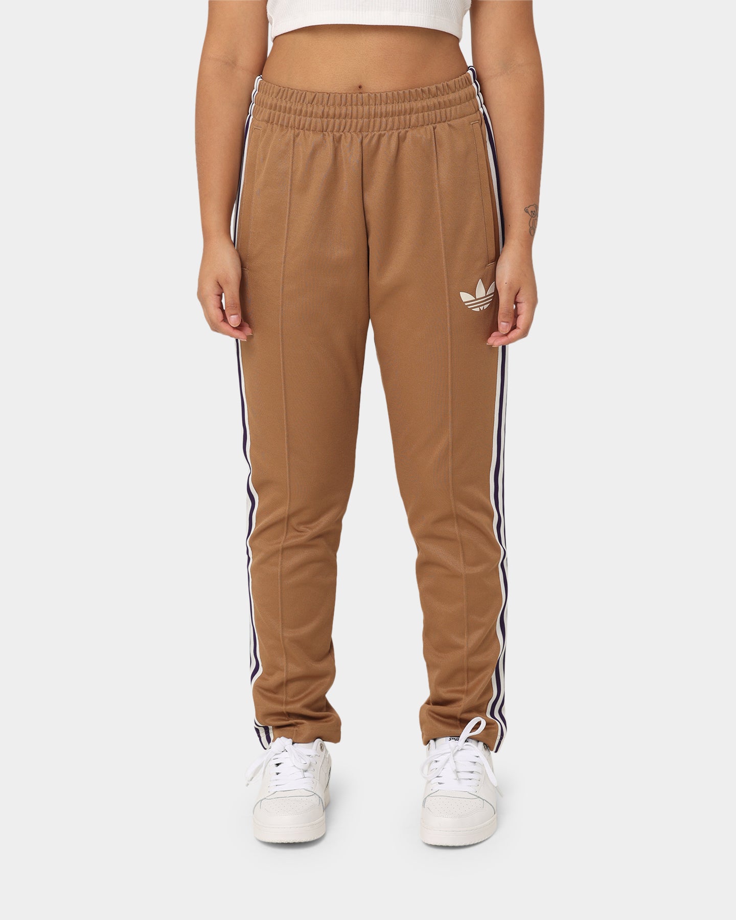 Adidas Adicolor Striped Track Pants for Men - Brown Desert Casual Joggers | Gym Workout, Running, Streetwear Fashion