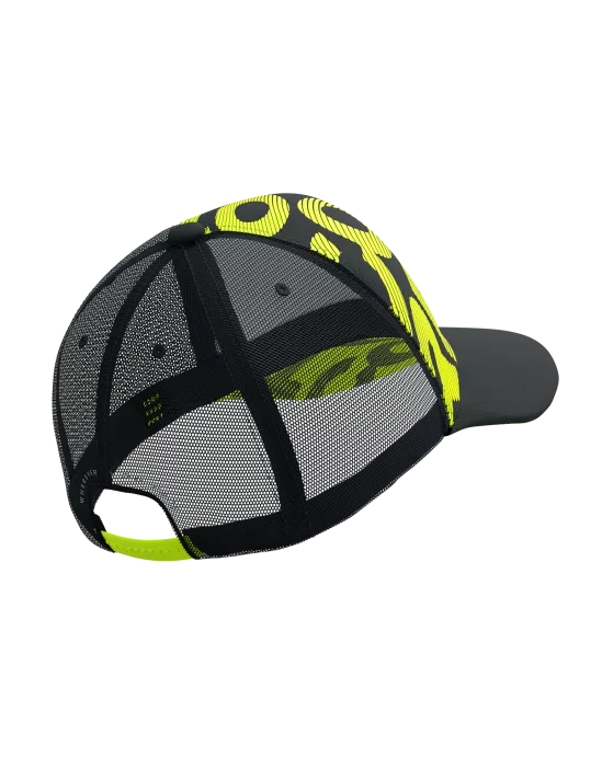 Compressport Unisex Trucker Cap - Black/Fluo Yellow | Lightweight Running Hat for Men & Women | Perfect for Cycling, Hiking & Outdoor Sports