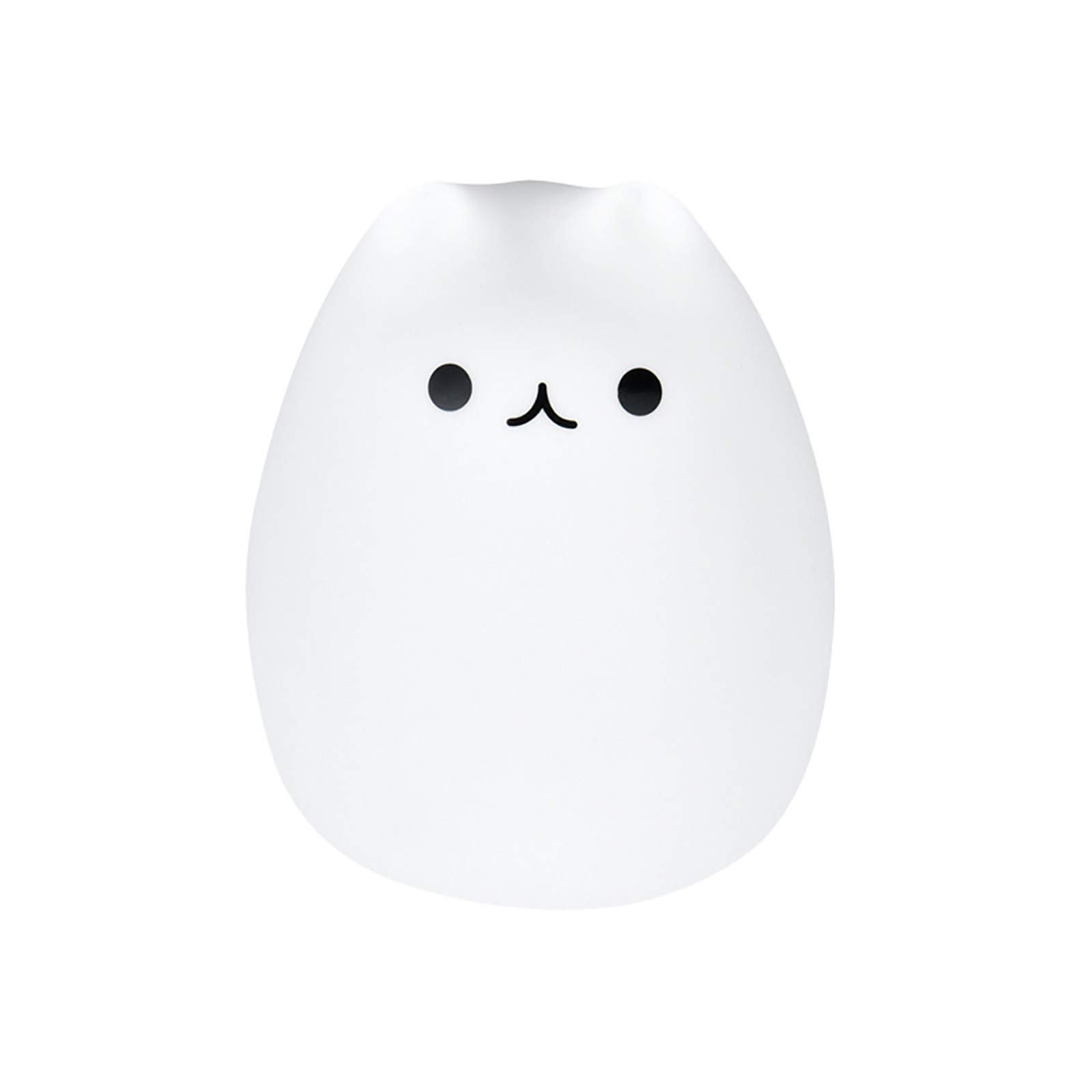 Cartoon Cat USB Night Light - Soft Silicone LED Nursery Lamp for Kids, Baby, Children - Battery Powered White Light for Bedroom, Christmas Village, Nursery Decor - Perfect for Nighttime Feeding & Soothing