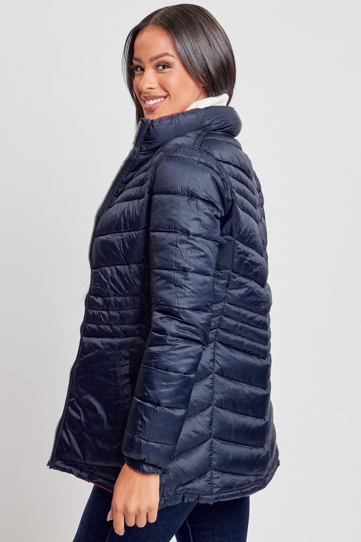 YMI Women's Reversible Puffer Jacket - Winter Warm Quilted Coat, Lightweight Insulated Outerwear for Cold Weather | Perfect for Snowboarding, Skiing & Outdoor Activities