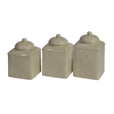 Premium Savannah 3-Piece Canister Set - Airtight Kitchen Storage Containers for Flour, Sugar & Coffee - Perfect for Pantry Organization & Countertop Display
