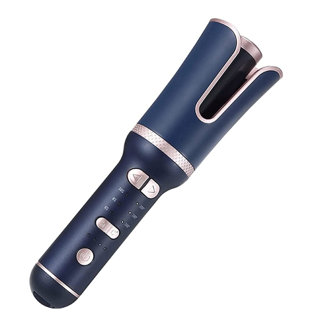 MZLXDEDIAN Cordless Auto Hair Curler - LCD Display, Adjustable Temperature & Timer, Fast Heating, Rechargeable Automatic Curling Iron for Salon-Quality Waves & Curls | Perfect for Travel, Home Use, and Professional Styling