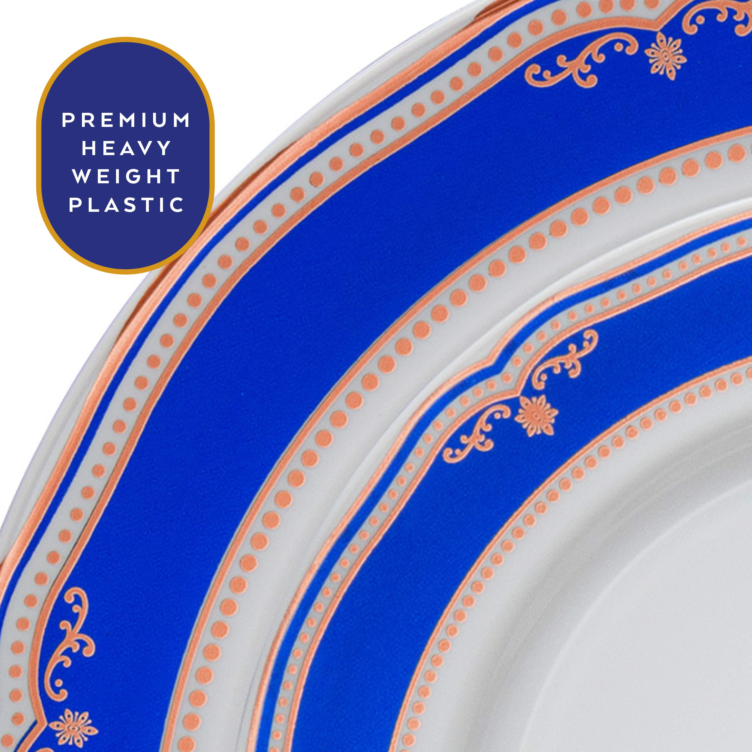 Laura Stein Elegant Disposable Plastic Dinnerware Set - 64-Piece Party Plates for Weddings & Events (32 Dinner Plates 10.75