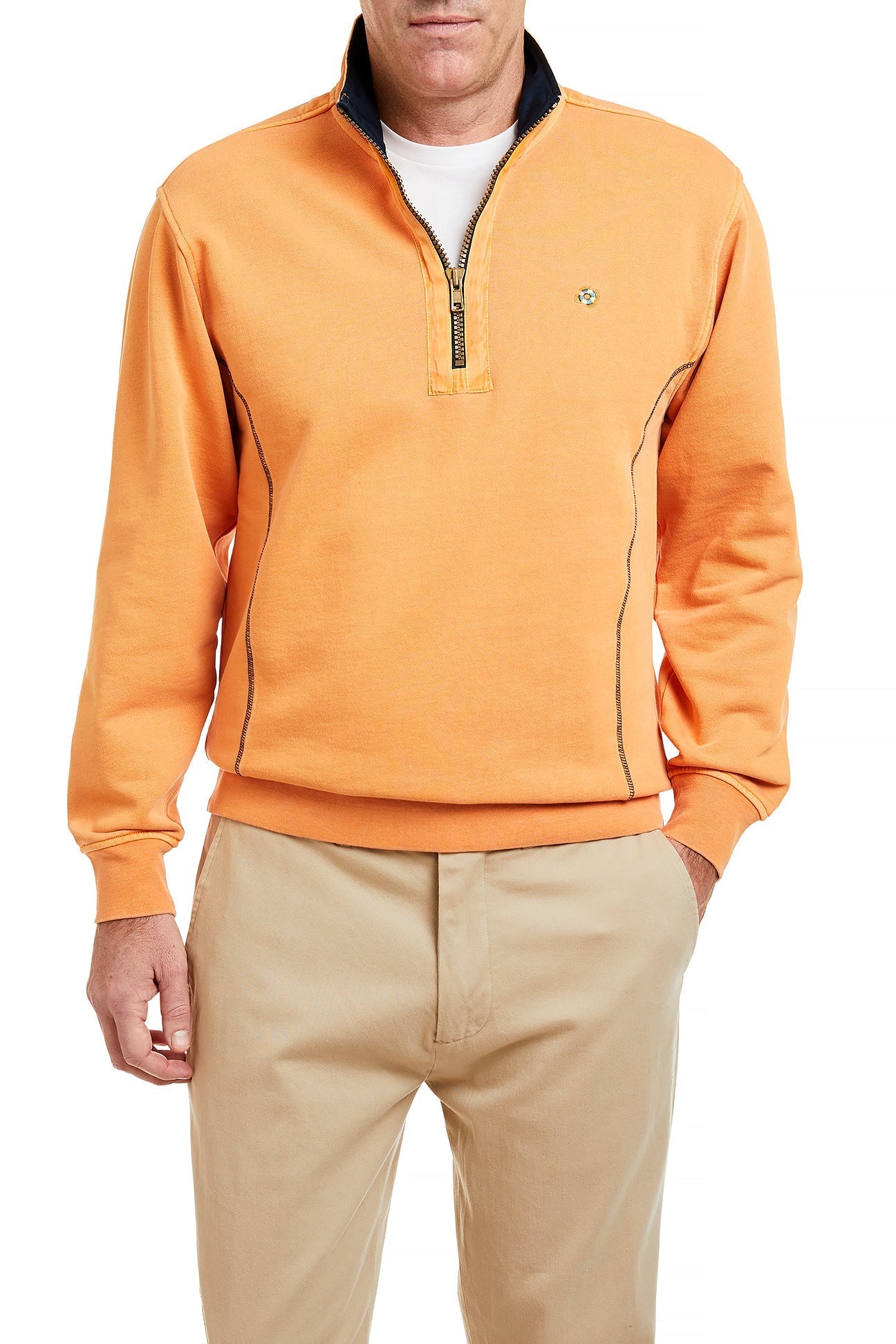 Breakwater Quarter Zip Fleece Pullover for Men & Women - Soft & Warm Mango Color - Perfect for Hiking, Camping & Outdoor Activities