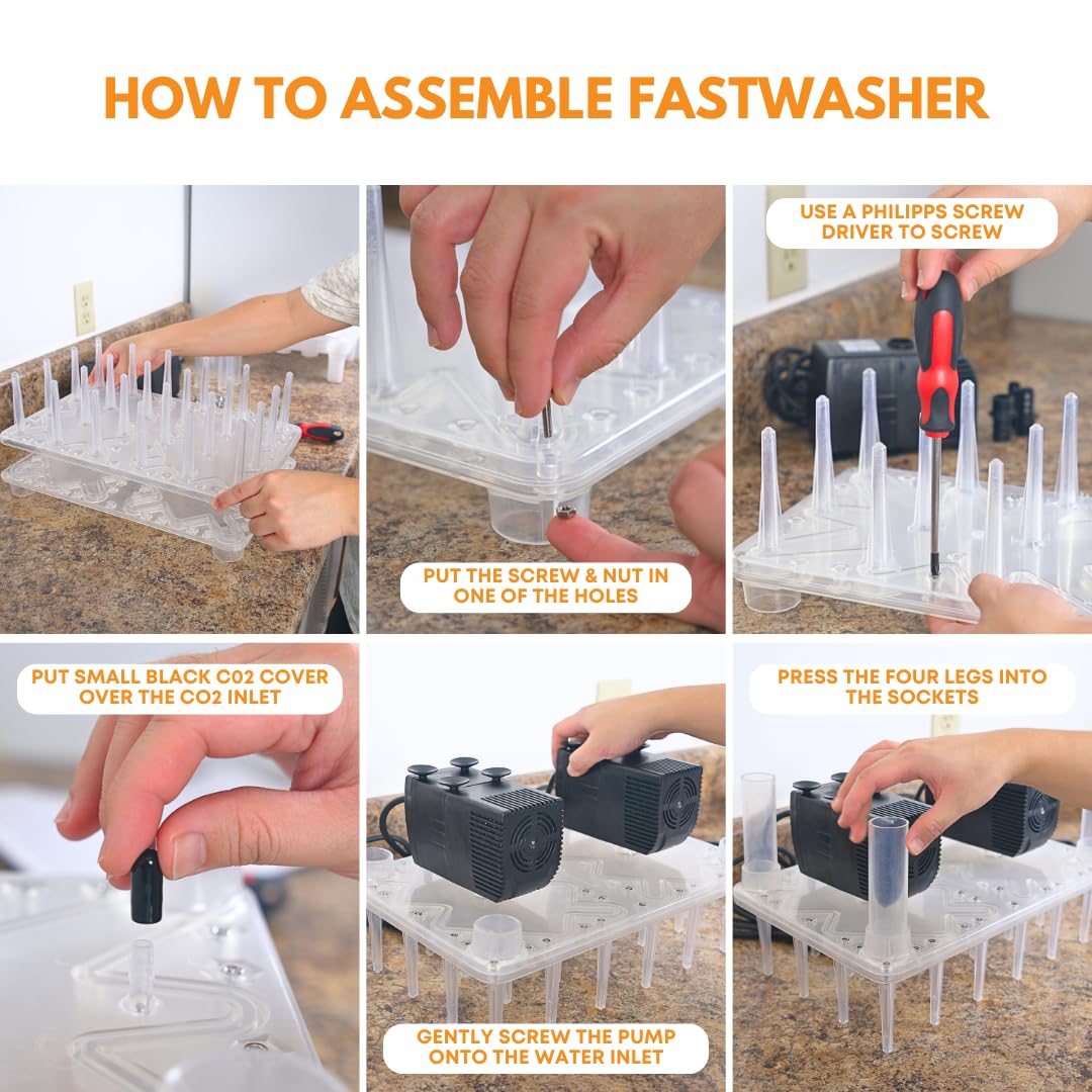 FastWasher24 Beer & Wine Bottle Cleaner - High Pressure Bottle Rinser, Sanitizer System for Home Brewing | Easy Assembly | Perfect for Homebrewers, Winemakers & Craft Beer Enthusiasts | Use for Cleaning, Sanitizing & Reusing Bottles
