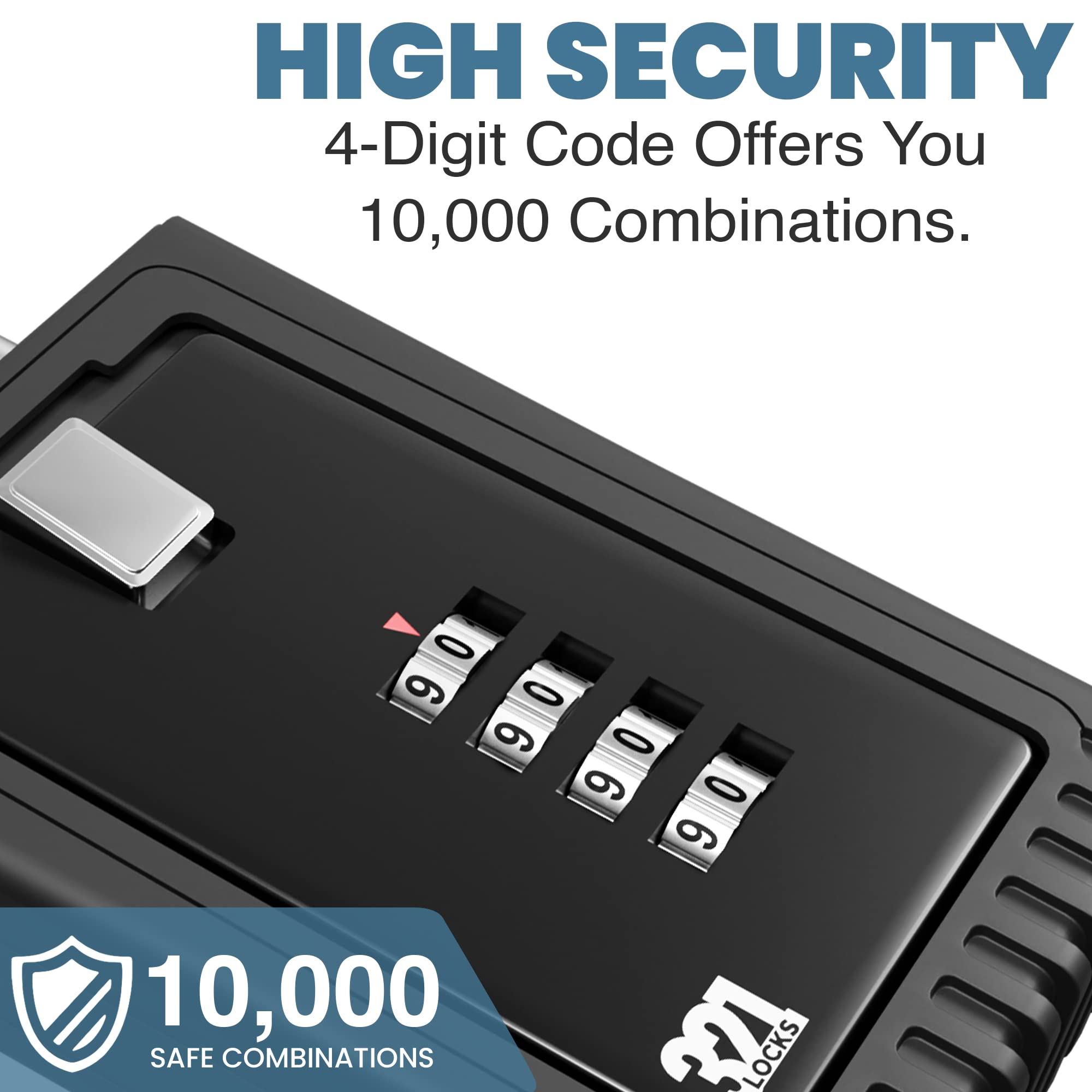 **Key Lock Box LB-003 - Secure Outdoor Key Storage for Home, Realtor, Contractor & Rental - Combination Lockbox with Shackle & Door Knob Mount (1 Pack) - Perfect for Spare Keys, Vacation Homes & Emergency Access**