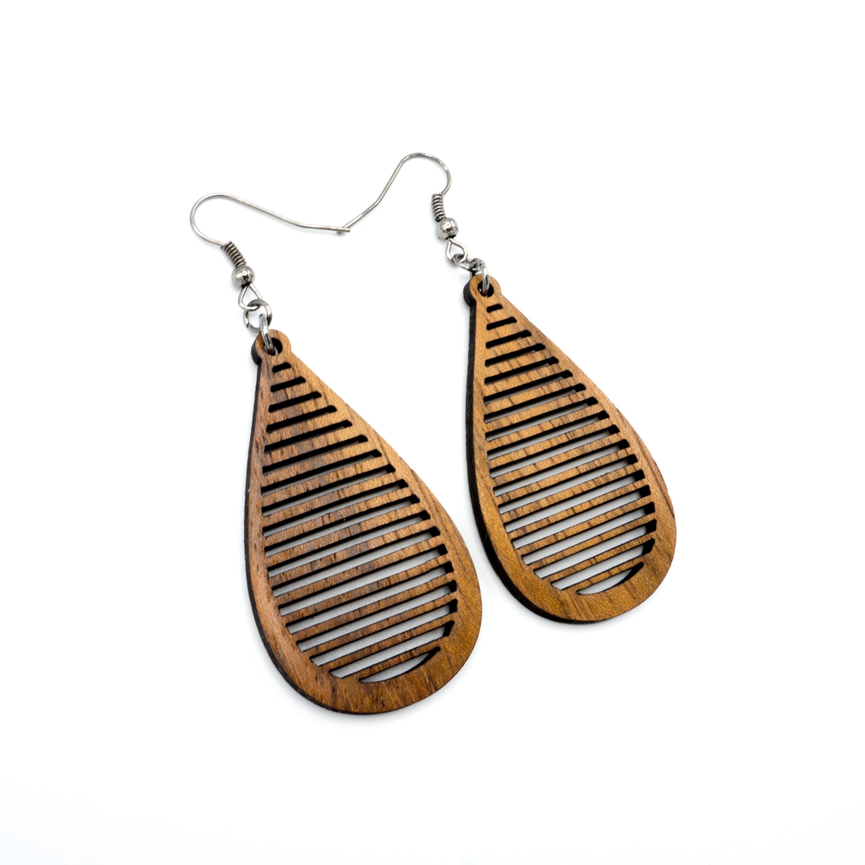 Handmade Jatoba Wood Drop Earrings - Lightweight Dangle Earrings for Women | Boho Chic Jewelry for Everyday Wear & Special Occasions