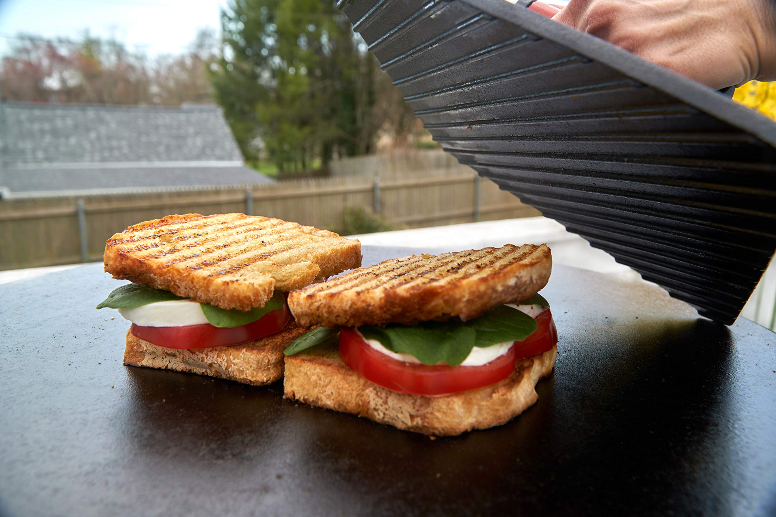Cuisinart CGPR-223 XL Heavy Duty Cast Iron Griddle Press for Burgers, Sandwiches & Paninis - Perfect for Grilling, BBQ & Outdoor Cooking