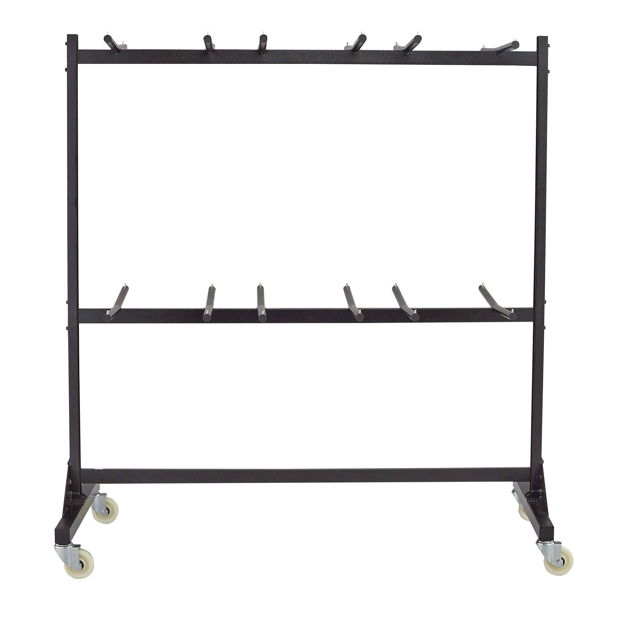 Safco 2 Tier Heavy Duty Folding Chair Cart - Commercial Grade Steel Storage Cart with Powder Coated Finish, Holds 84 Chairs, Black - Perfect for Event Venues, Banquet Halls & School Storage