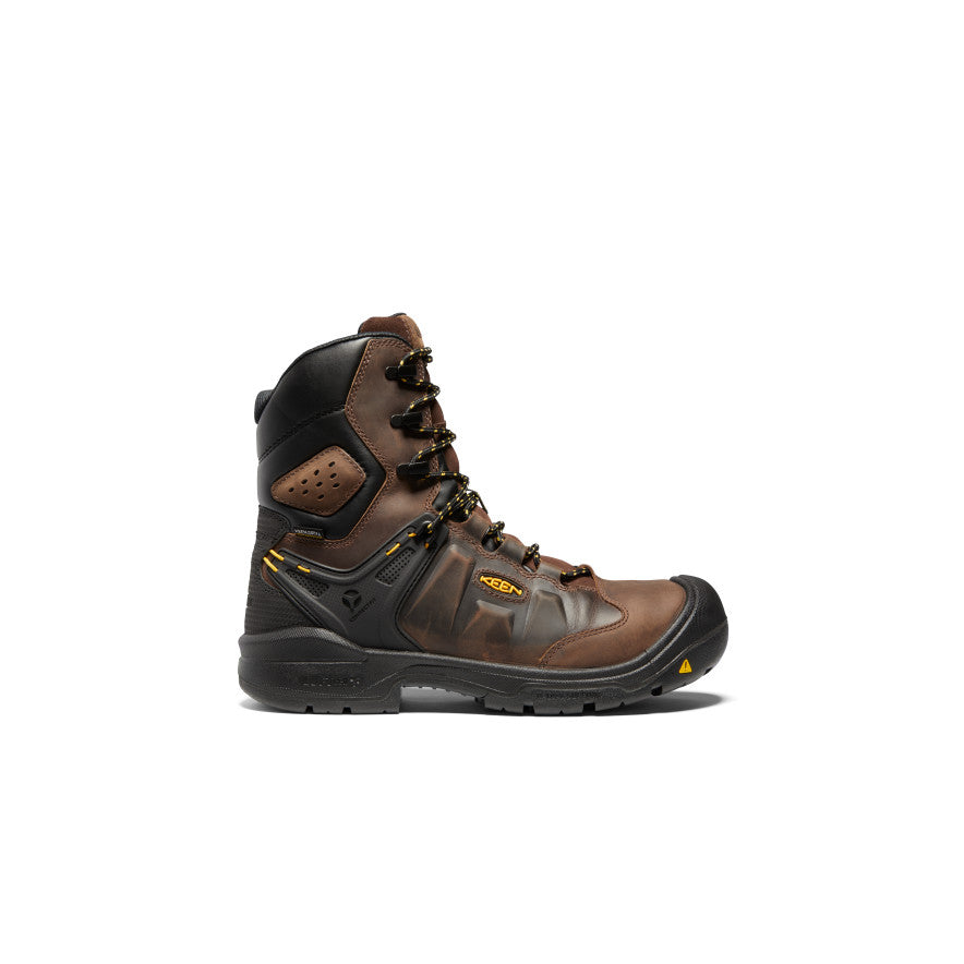 Men's Dover 8 Insulated Waterproof Work Boot with Carbon Toe - Dark Earth/Black - Heavy Duty Winter Boots for Construction, Hiking & Outdoor Work