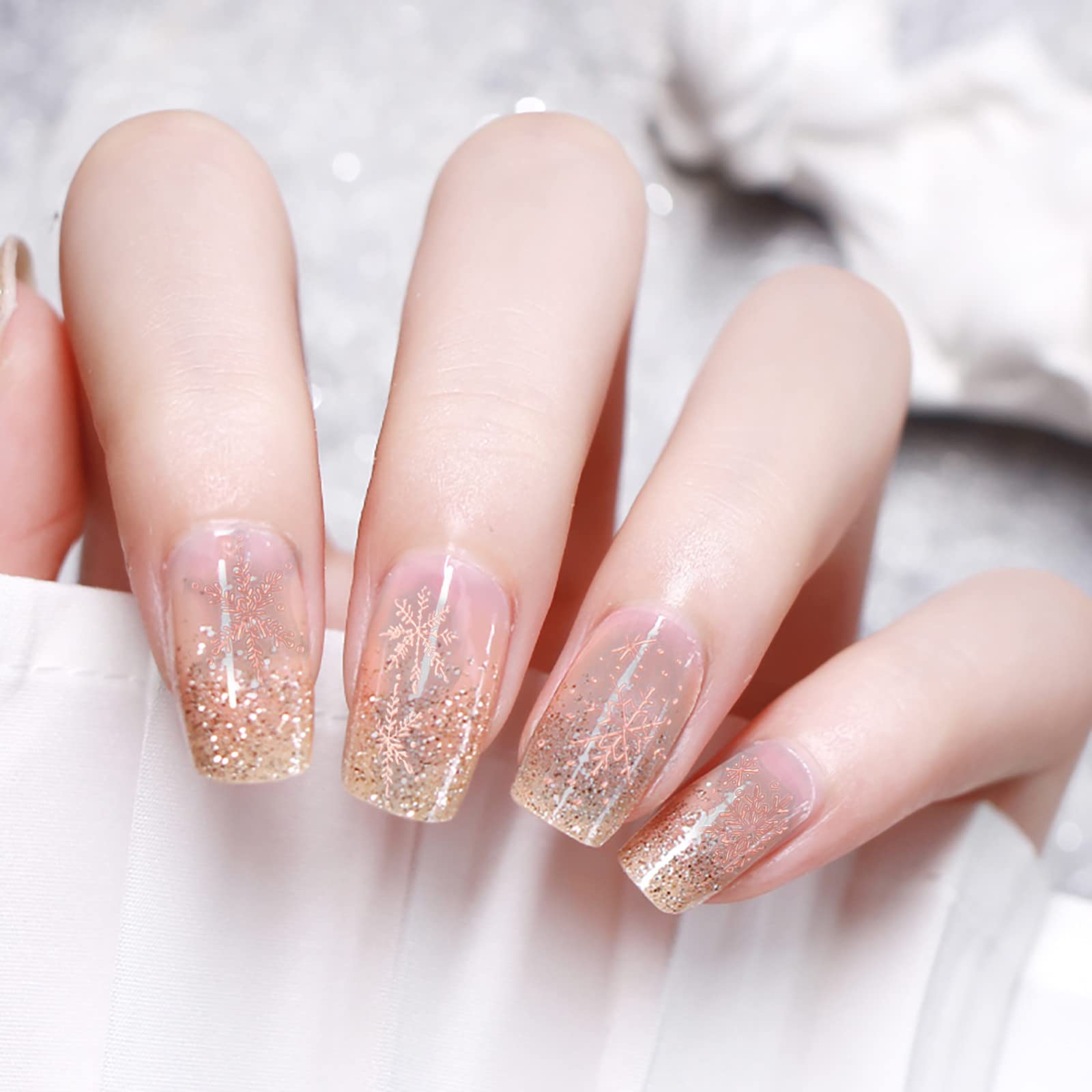 3D Snowflake Nail Stickers - Winter Christmas DIY Manicure for Holiday Parties