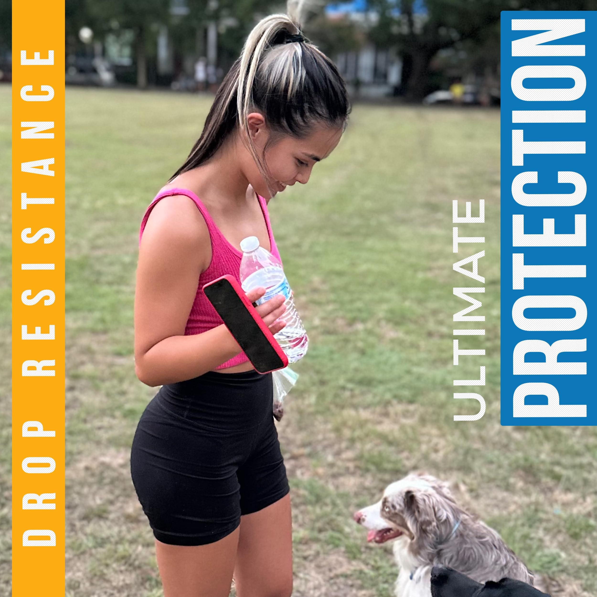 Loop Phone Case for iPhone 12 & 12 Pro with Customizable Grip & Strap | Supports Wireless Charging | Blue Case with Black & Grey Strap | Perfect for Active Lifestyles & On-the-Go Use